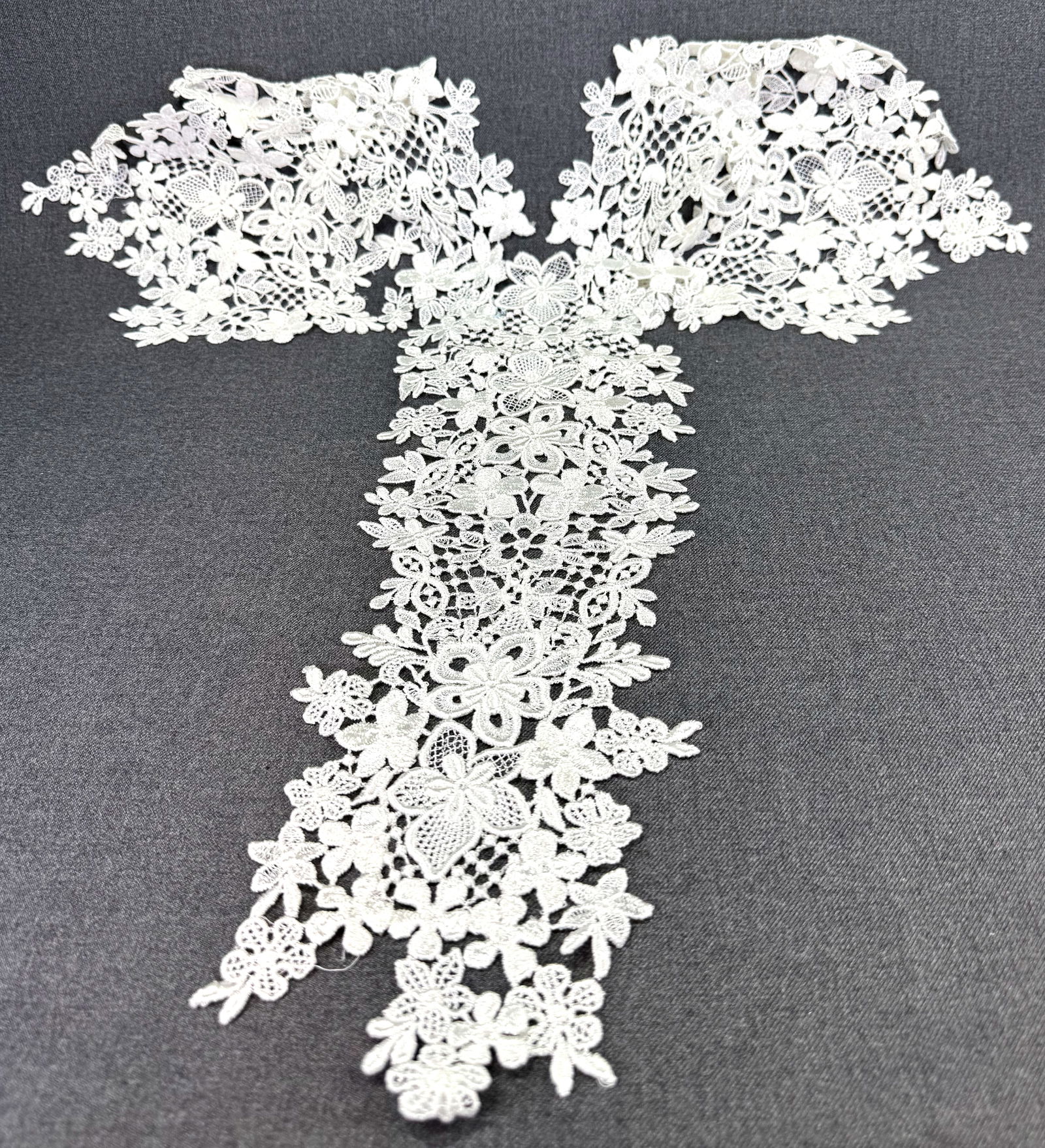 Vintage lace dress applique. Unused: Vintage lace dress applique. Unused. For measures please refer to the pictures taken with a measuring tape. IN HOUSE Estimated* SHIPPING & HANDLING COST WITHIN THE U.S. : $7. WE COMBINE SHIPPING. We d