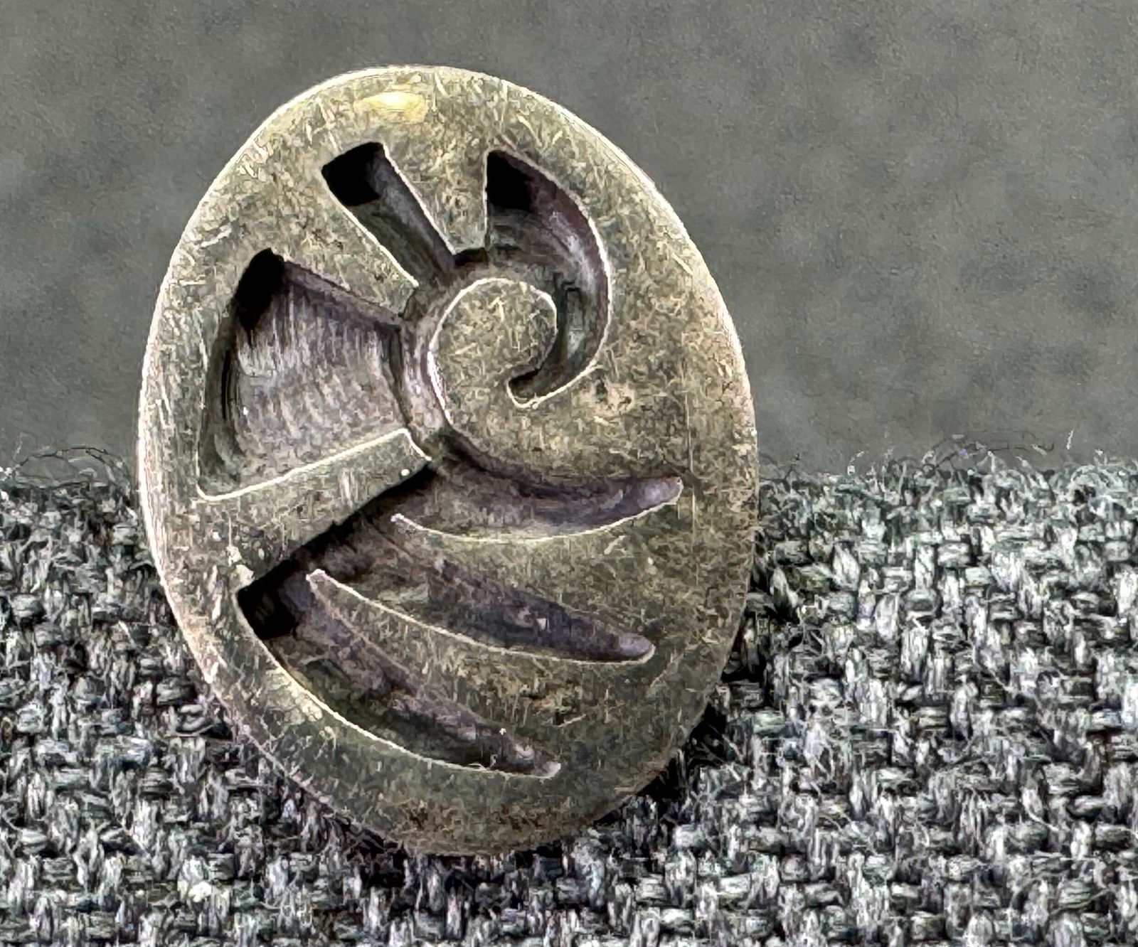 Vintage signed DF Native American Hopi sterling silver stud solo earring (1 of 8)