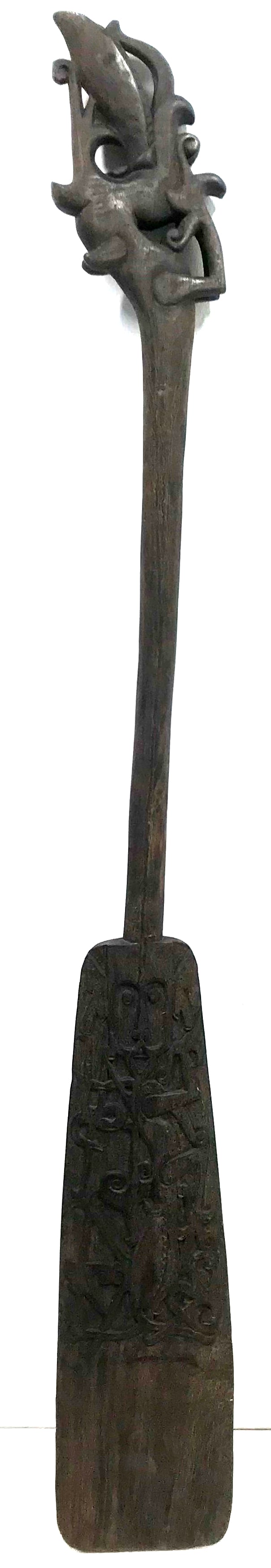 Dayak, Borneo Kalimantan, Ceremonial Paddle. Carved wood. 50" tall (1 of 17)
