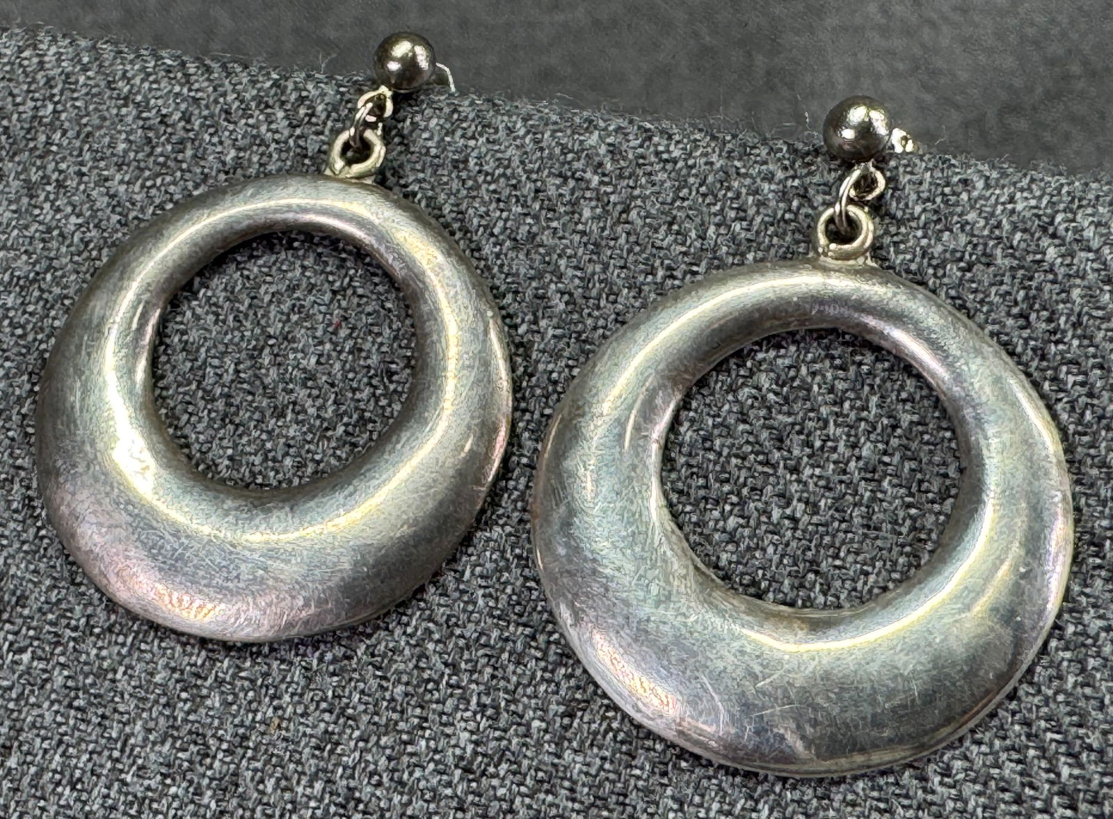Vintage MSR Taxco sterling silver rounded dangle stud  earrings (1 of 7)