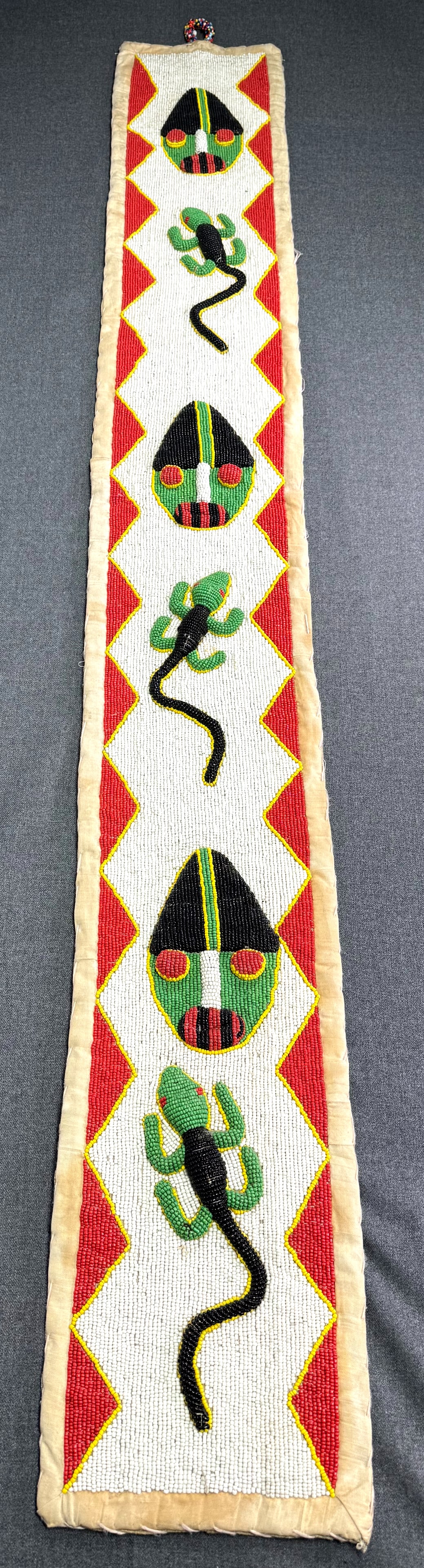 African Yoruba Nigeria Large Beaded Sash. Beads, fabric. (1 of 10)