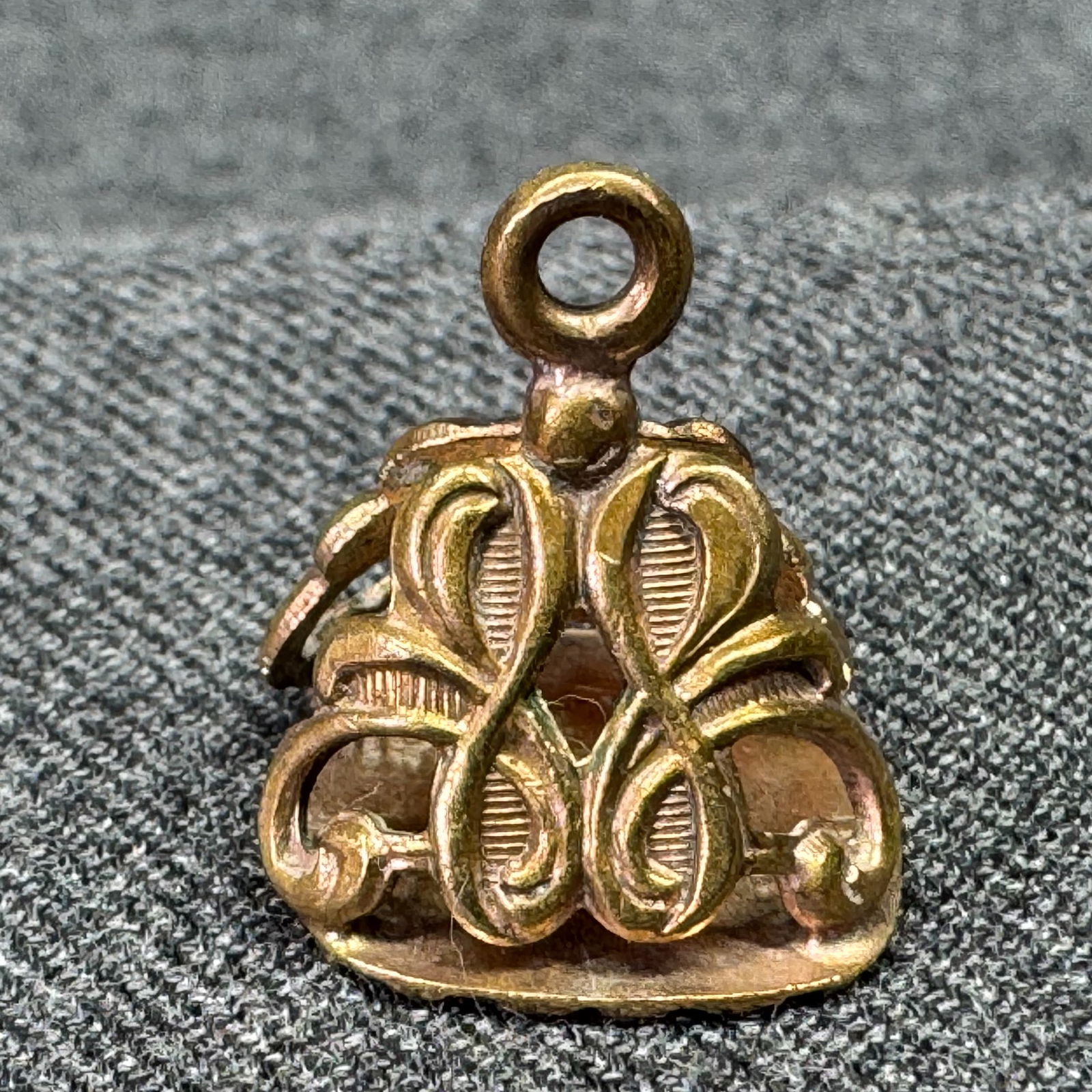 Antique Victorian gold-filled seal watch fob pendant. Blank monogram (1 of 7)