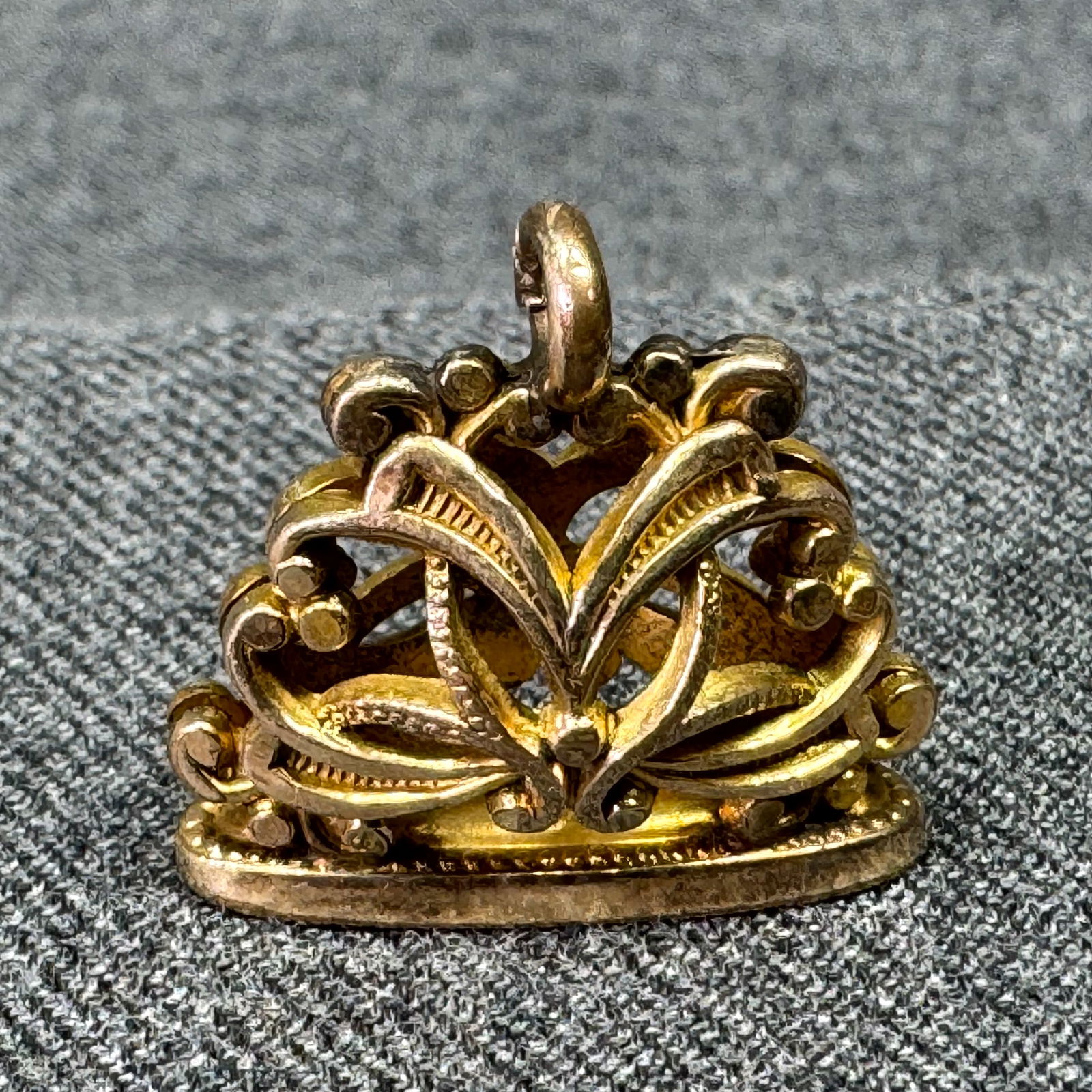 Antique Victorian gold-filled seal watch fob pendant. Blank monogram (1 of 7)