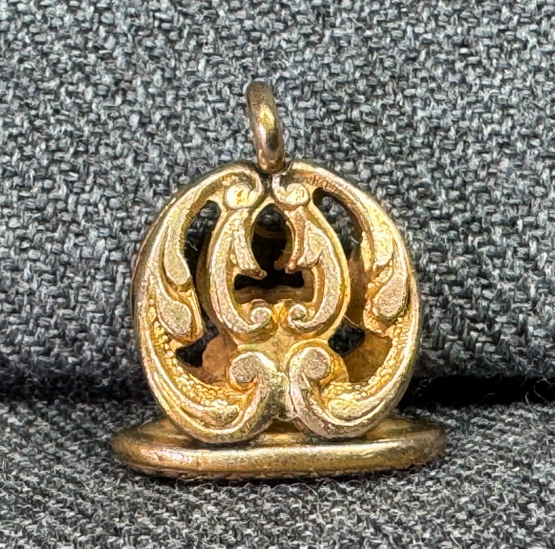Antique Victorian gold-filled seal watch fob pendant. AG monogram: Antique Victorian gold-filled seal watch fob pendant. AG monogram. Unmarked. For measures please refer to the pictures taken with a measuring tape. Weight: 3 Grams. IN HOUSE Estimated* SHIPPING & HAND