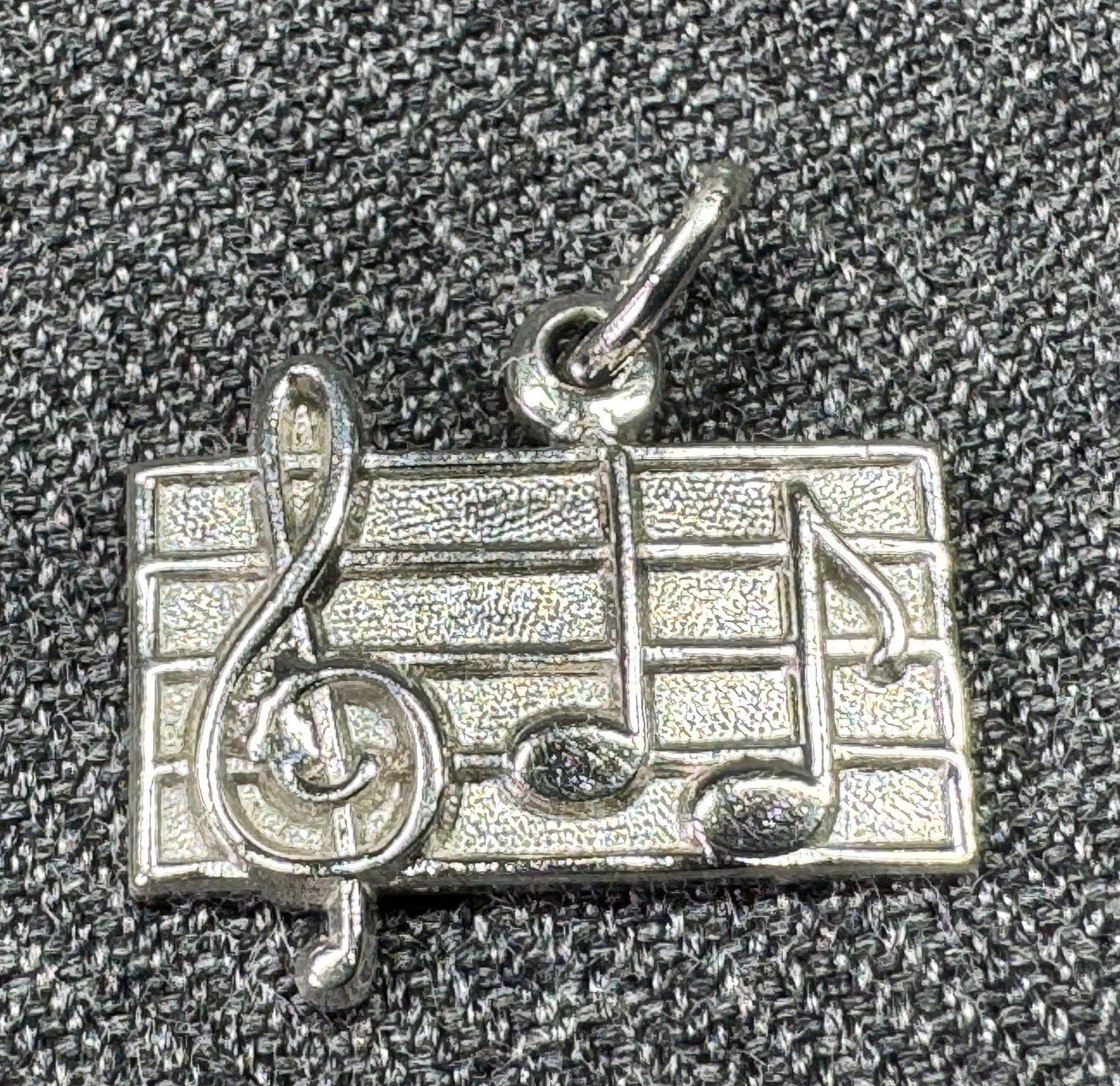 Vintage Sterling Silver Music Score Pendant Bracelet Charm (1 of 5)