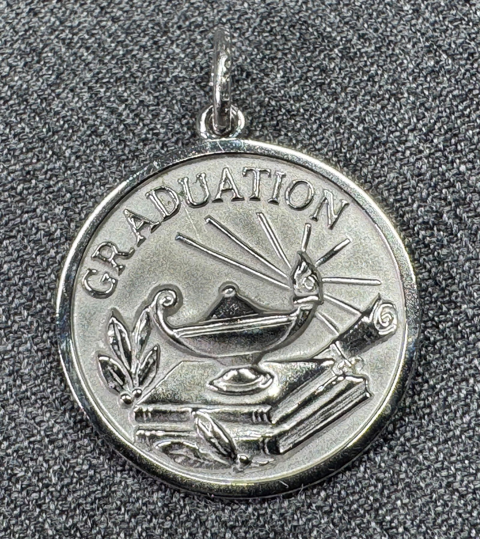Vintage Sterling Silver Graduation Medal Pendant Bracelet Charm. Engraved Lynchburg College 1967 (1 of 4)