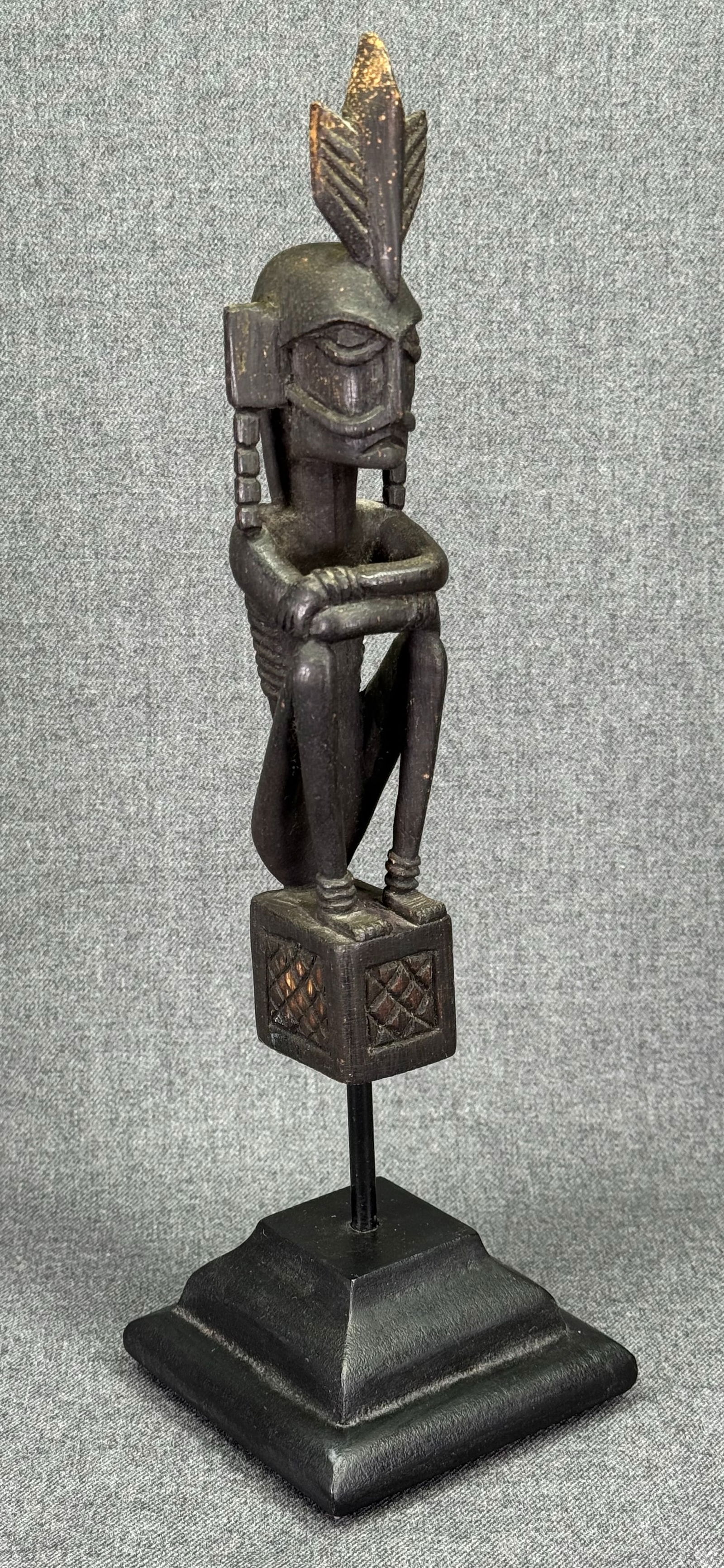 Moluccas Island Ancestor Figure on Wooden Base. Carved wood. (1 of 10)