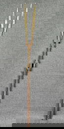 African Ethiopian Bident Spear Head. Decorated iron .