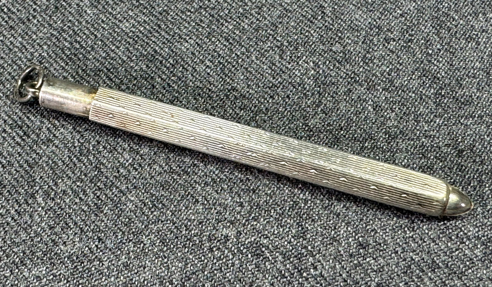 Antique German sterling silver miniature mechanical pencil watch fob pendant (1 of 7)