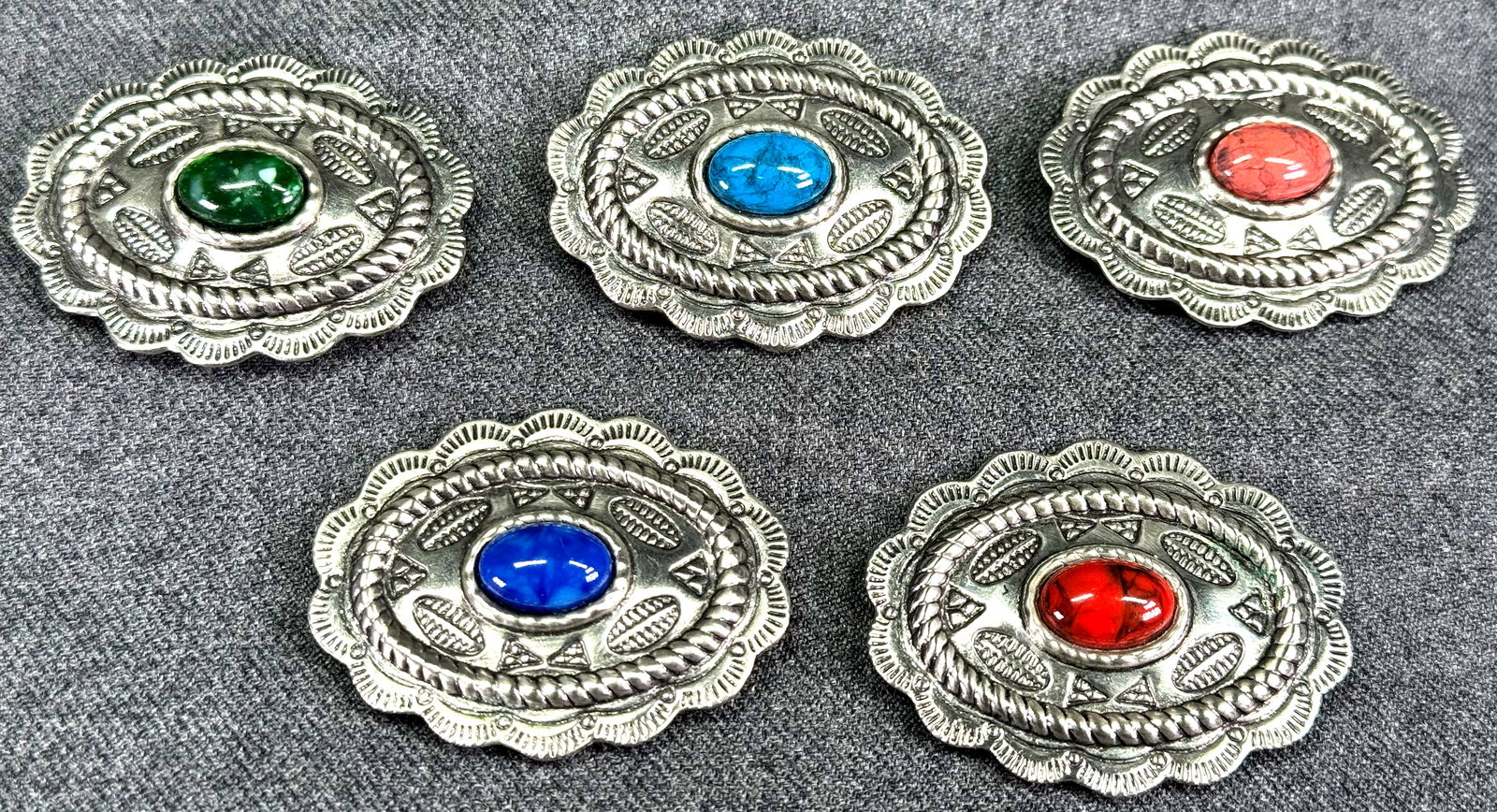 Nony New York Southwestern style color resin cabs concho assorted buttons covers. Lot of 5 (1 of 4)