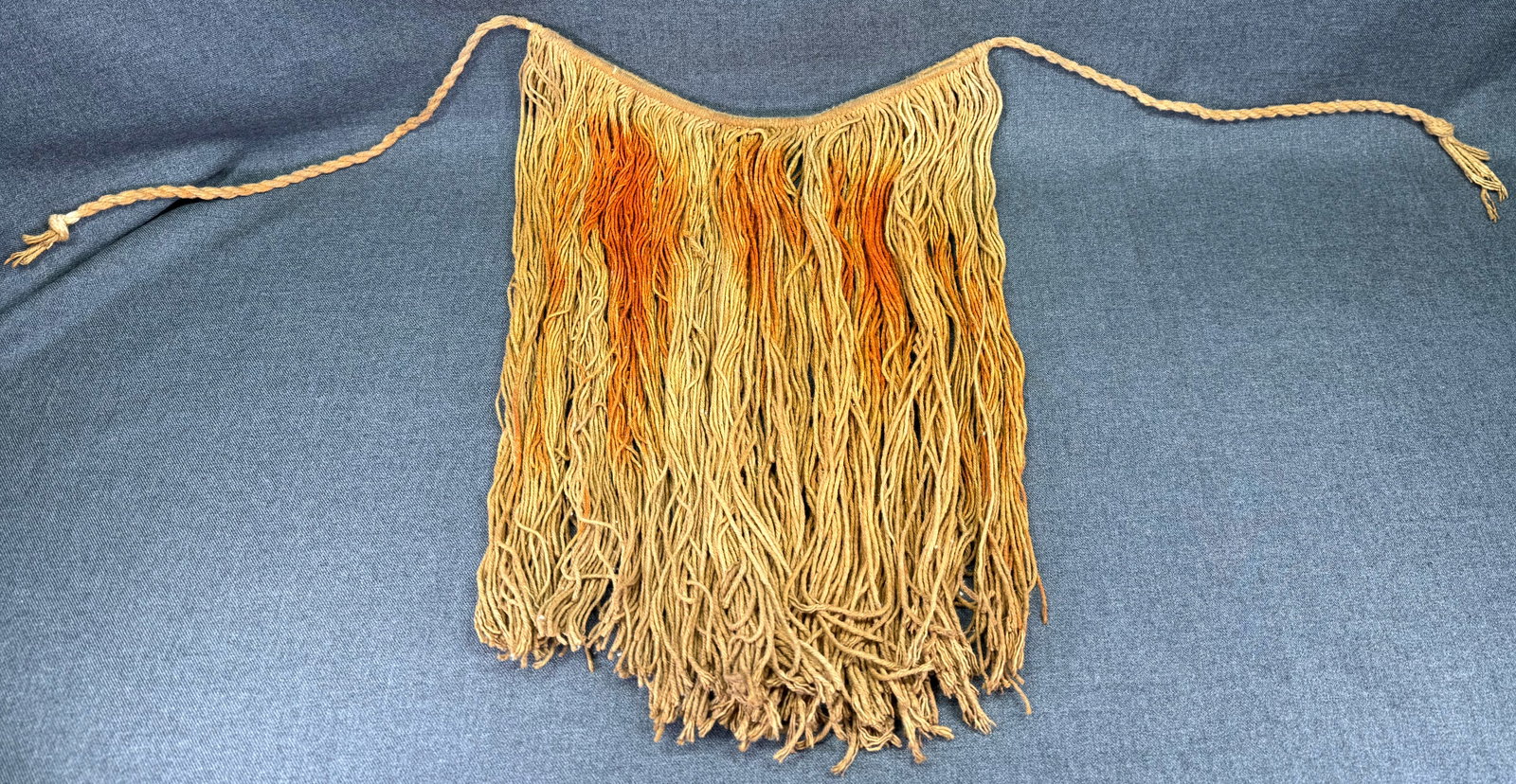 Amazonian Karaja Apron. Cotton with Urucu dye.: IN HOUSE FLAT SHIPPING & HANDLING COST WITHIN ALL THE U.S. : $15 To bypass LiveShipping, and use our In-House shipping service for $15 or shipping combined for multiple lots, please select “Arrange 