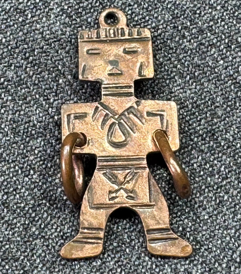 Native american style copper Kachina bracelet's charm pendant: IN HOUSE FLAT SHIPPING & HANDLING COST WITHIN ALL THE U.S. : $7 To bypass LiveShipping, and use our In-House shipping service for $7 or shipping combined for multiple lots, please select “Arrange Yo