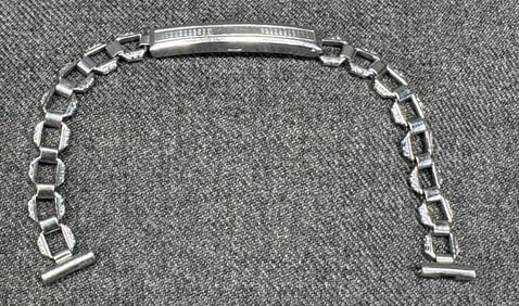 Antique art deco silver-toned women watch band.