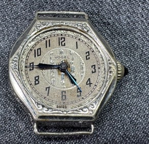 Antique art deco Vogel Swiss women watch for spare parts or repair.