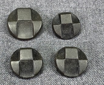 Vintage black plastic buttons. Lot of 4