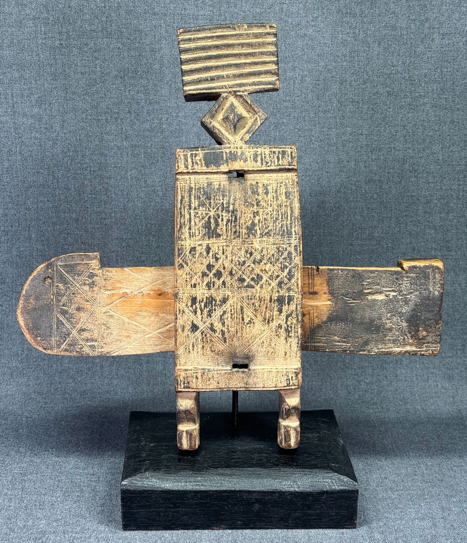 African Dogon Mali Door Lock With bolt. Carved wood, metal pins. (1 of 19)