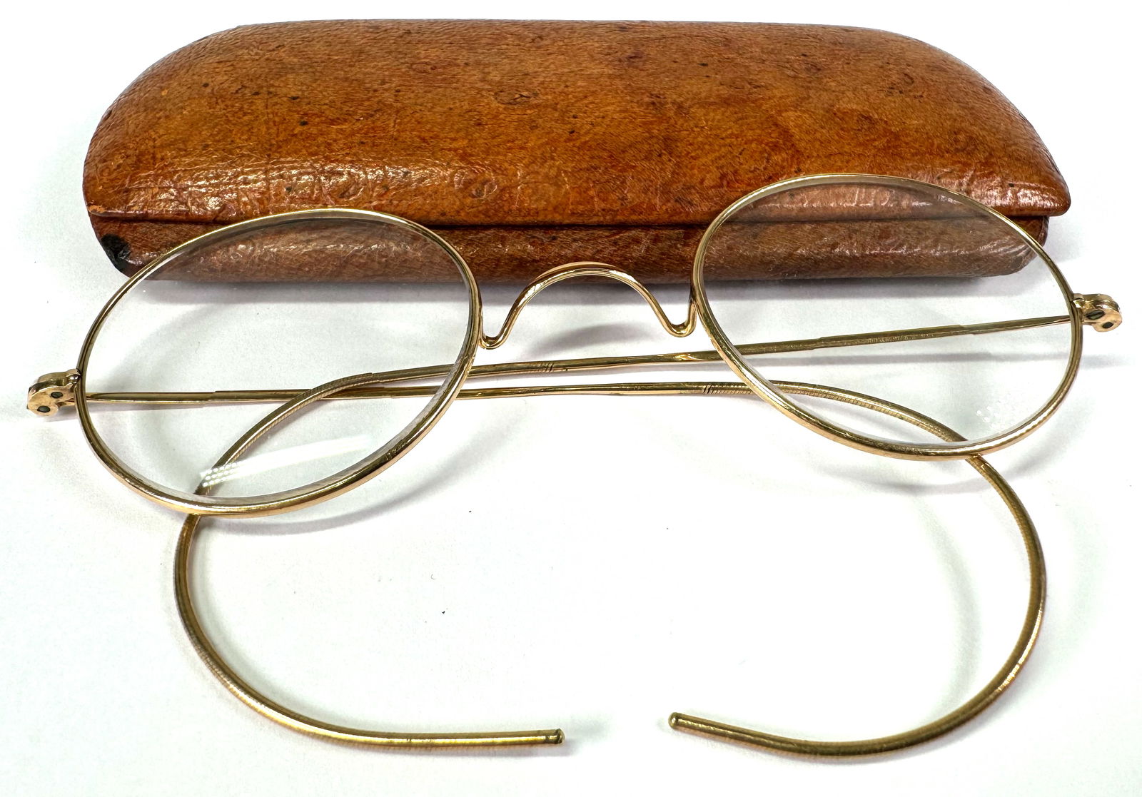 Antique Bausch & Lomb SQ gold filled eyeglasses with case. (1 of 13)