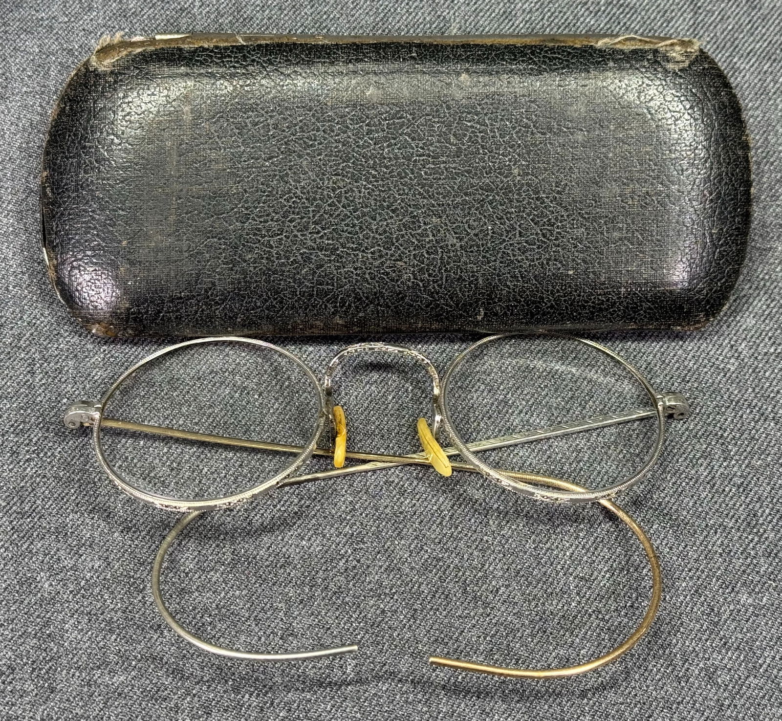 Antique white gold filled eyeglasses with case (1 of 15)