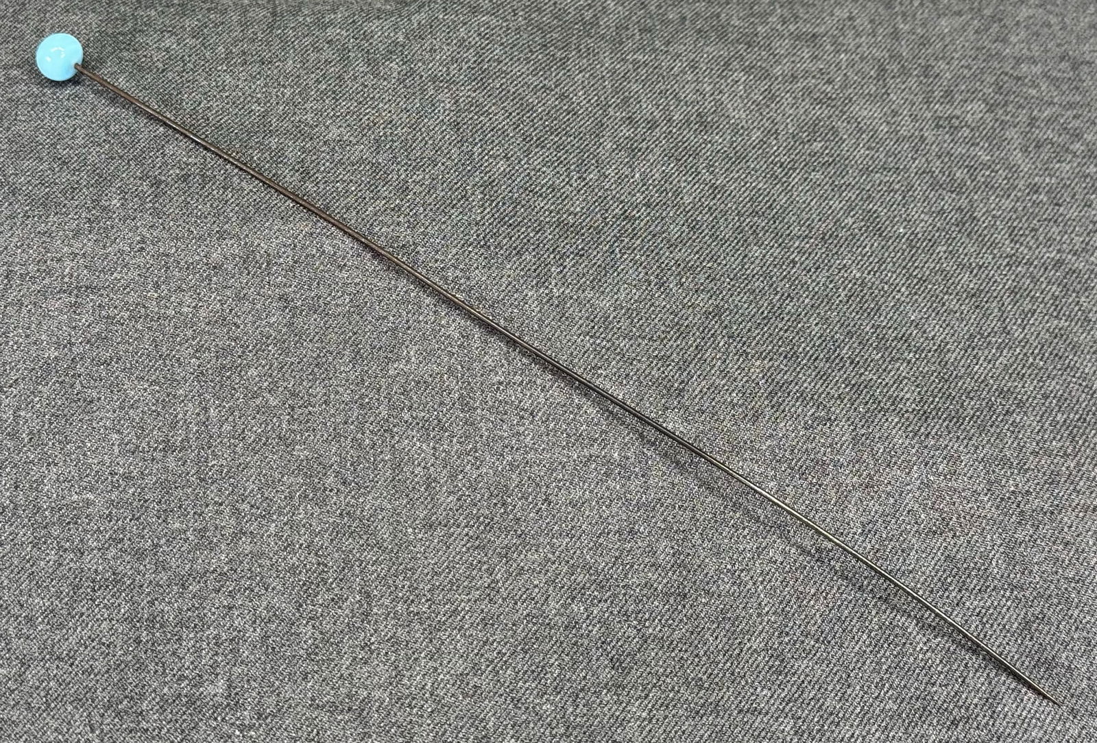 Antique Edwardian sky blue glass ball bead hat pin: IN HOUSE FLAT SHIPPING & HANDLING COST WITHIN ALL THE U.S. : $7 To bypass LiveShipping, and use our In-House shipping service for $7 or shipping combined for multiple lots, please select “Arrange Yo