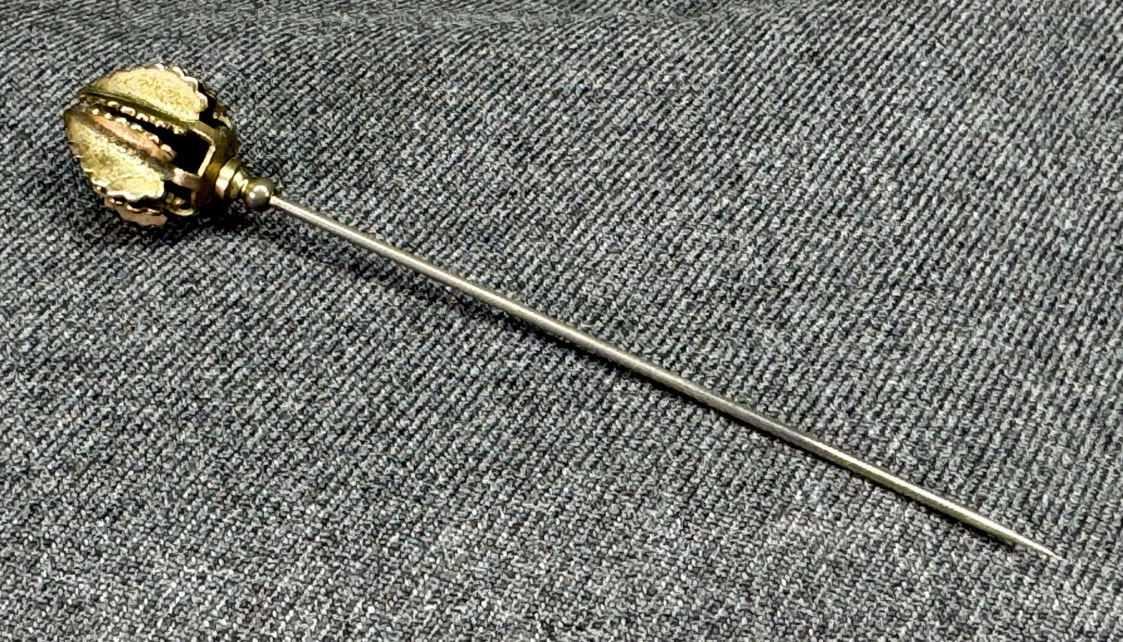 Antique art deco metal tulip hat pin: IN HOUSE FLAT SHIPPING & HANDLING COST WITHIN ALL THE U.S. : $7 To bypass LiveShipping, and use our In-House shipping service for $7 or shipping combined for multiple lots, please select “Arrange Yo