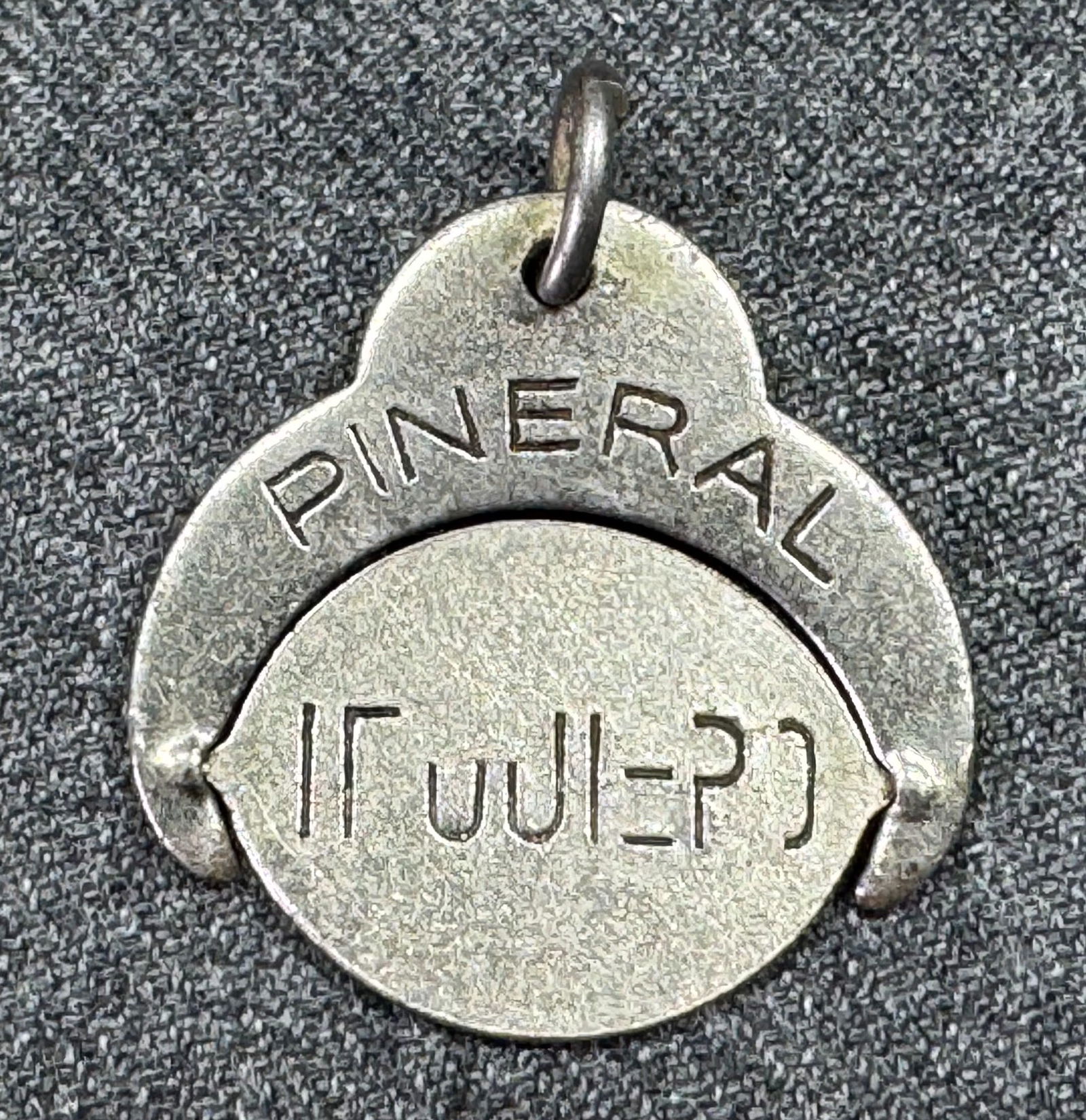 Antique Spinner Watch Fob Charm Pendant w/ Secret Message in Spanish Te Quiero (I love you) Pineral (1 of 4)