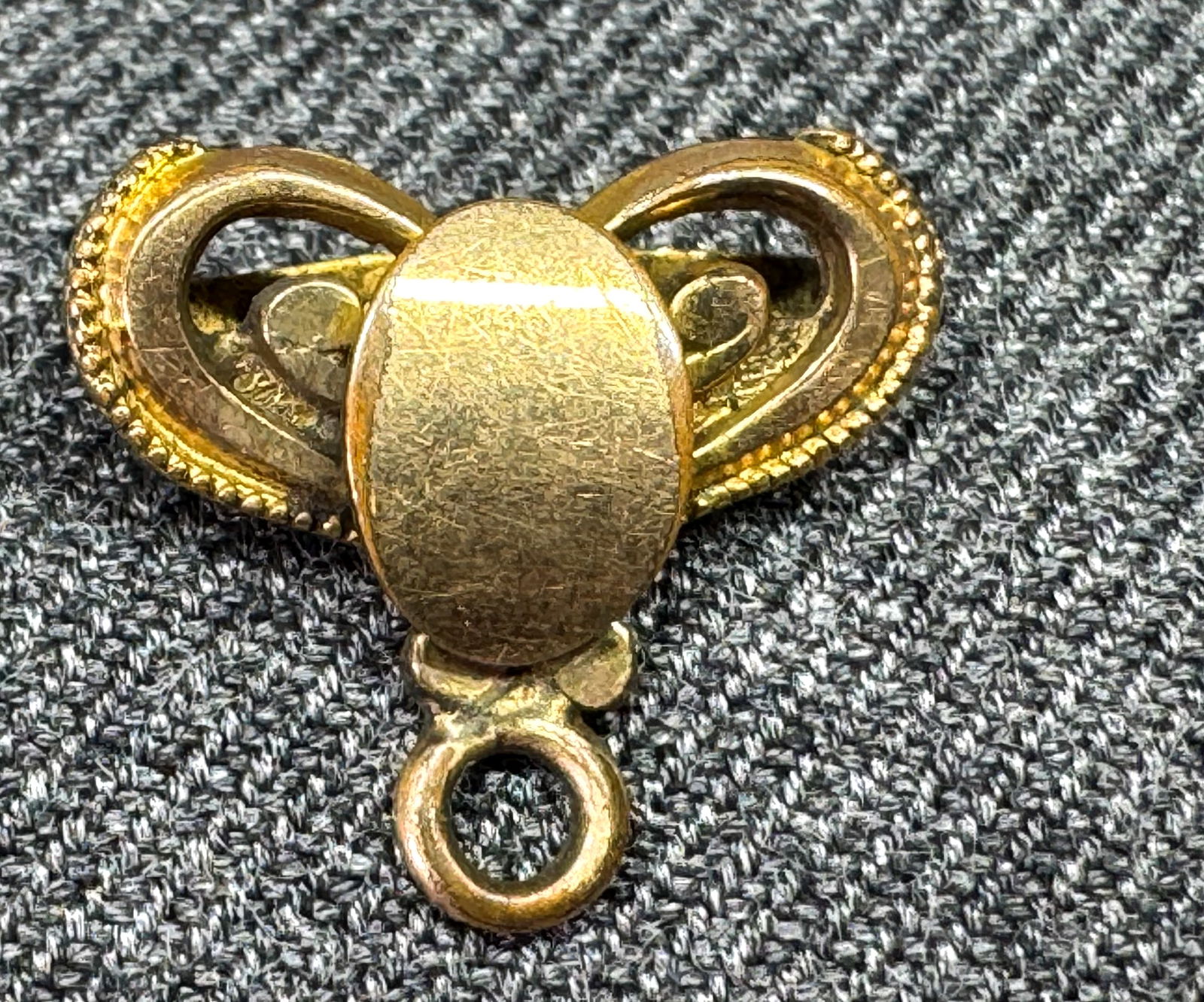 Antique Victorian gold-filled pocket watch chain slide fob hanger      u (1 of 5)