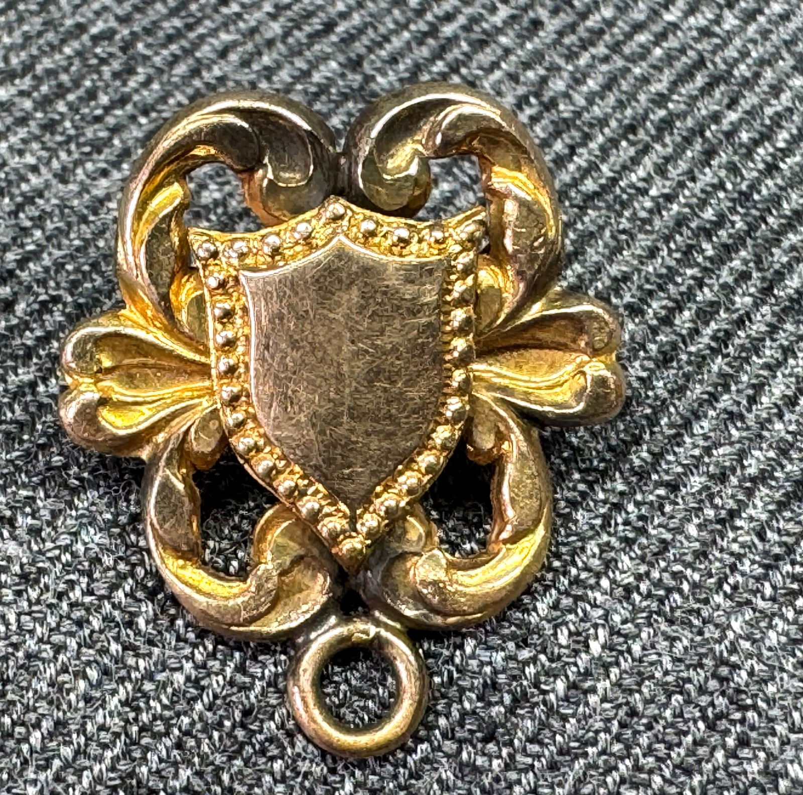 Antique Victorian gold-filled pocket watch chain slide fob hanger     u (1 of 5)