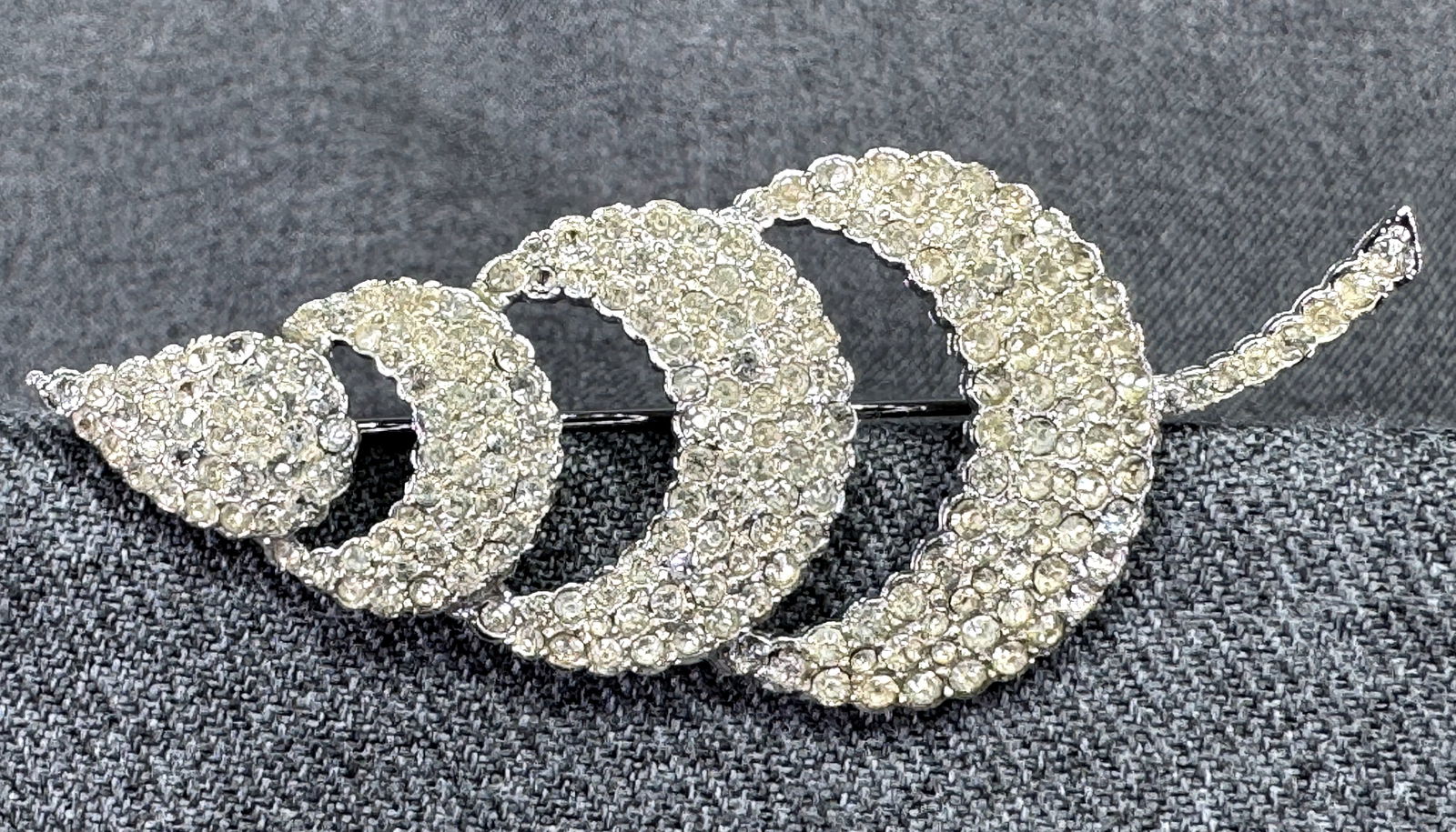 Vintage Vendome clear crystals enamel copper peace sign drop large pendant. V: IN HOUSE FLAT SHIPPING & HANDLING COST WITHIN ALL THE U.S. : 7 To bypass LiveShipping, and use our In-House shipping service for 7 or shipping combined for multiple lots, please select “Arrange