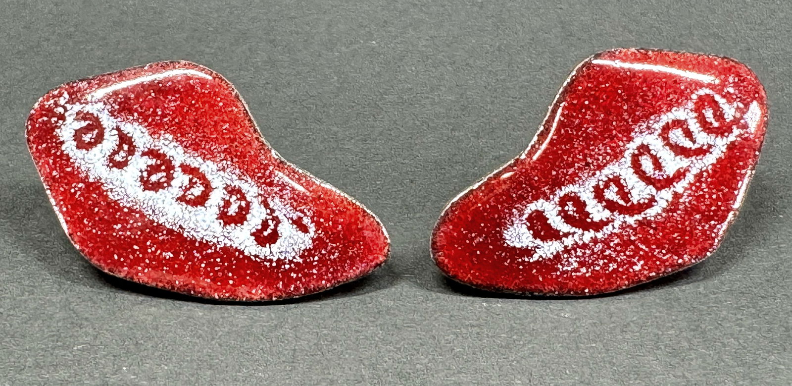 Vintage MCM artisan crafted enamel copper clip earrings.: IN HOUSE FLAT SHIPPING & HANDLING COST WITHIN ALL THE U.S. : 7 To bypass LiveShipping, and use our In-House shipping service for 7 or shipping combined for multiple lots, please select “Arrange