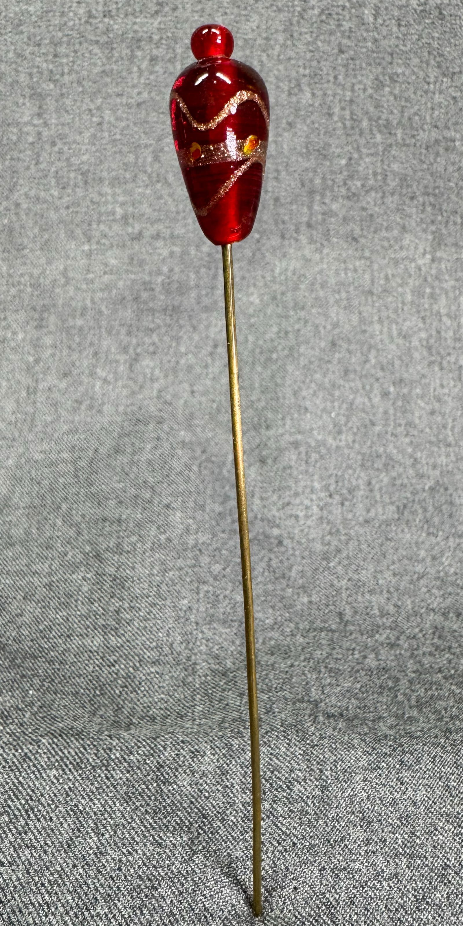 Antique Murano glass bead hat pin: IN HOUSE FLAT SHIPPING & HANDLING COST WITHIN ALL THE U.S. : 7 To bypass LiveShipping, and use our In-House shipping service for 7 or shipping combined for multiple lots, please select “Arrange