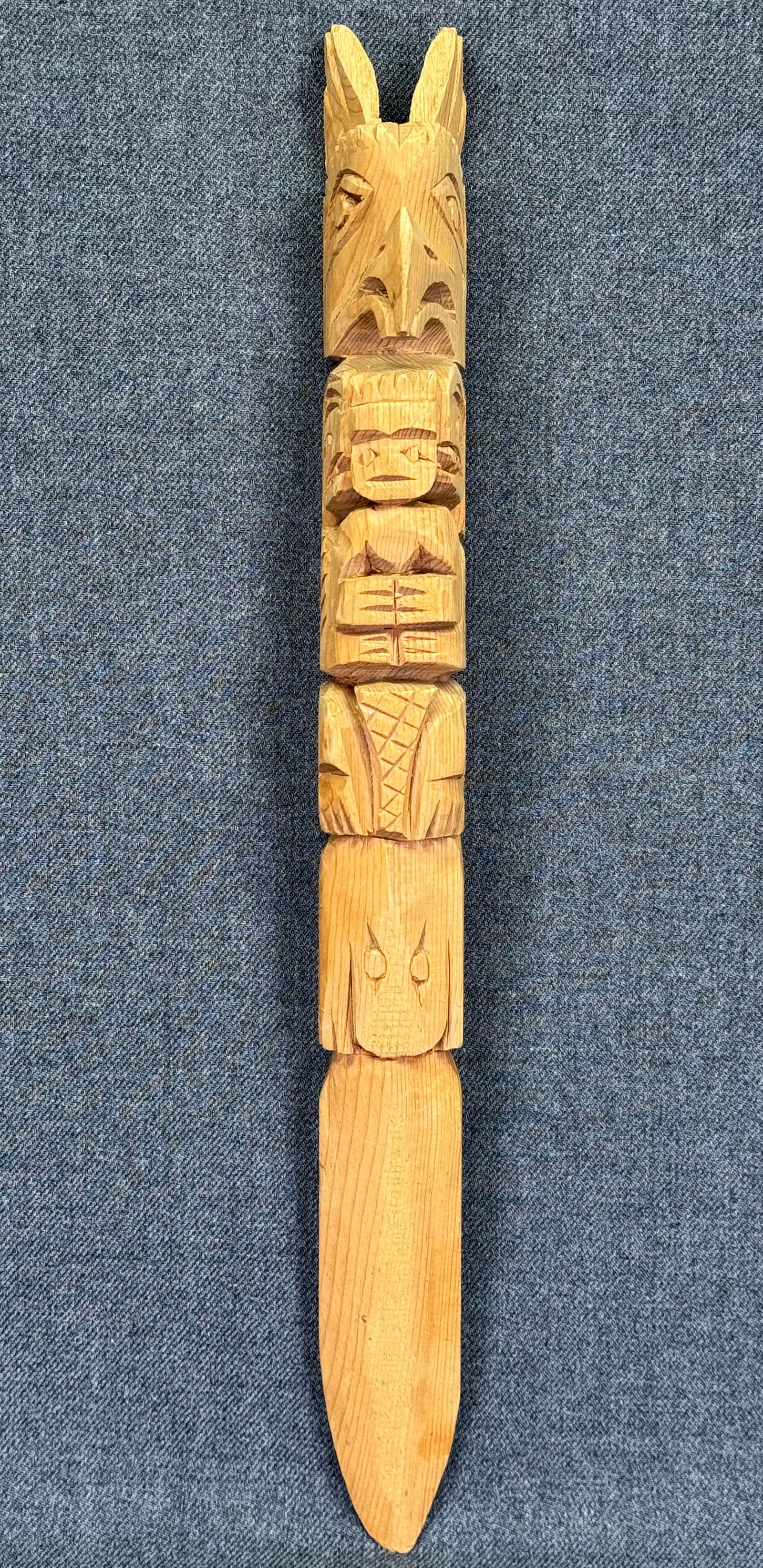 Northwest Coast Talking Stick. Carved wood.: IN HOUSE FLAT SHIPPING & HANDLING COST WITHIN ALL THE U.S. : 12 To bypass LiveShipping, and use our In-House shipping service for 12 or shipping combined for multiple lots, please select “Arrang