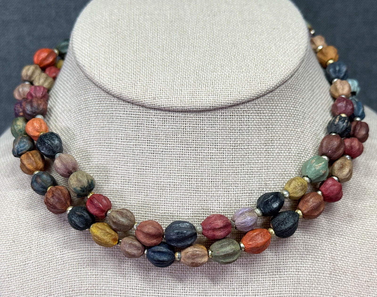 Vintage boho colored seeds beads necklace: IN HOUSE FLAT SHIPPING & HANDLING COST WITHIN ALL THE U.S. : 7 To bypass LiveShipping, and use our In-House shipping service for 7 or shipping combined for multiple lots, plase select “Arrange Y