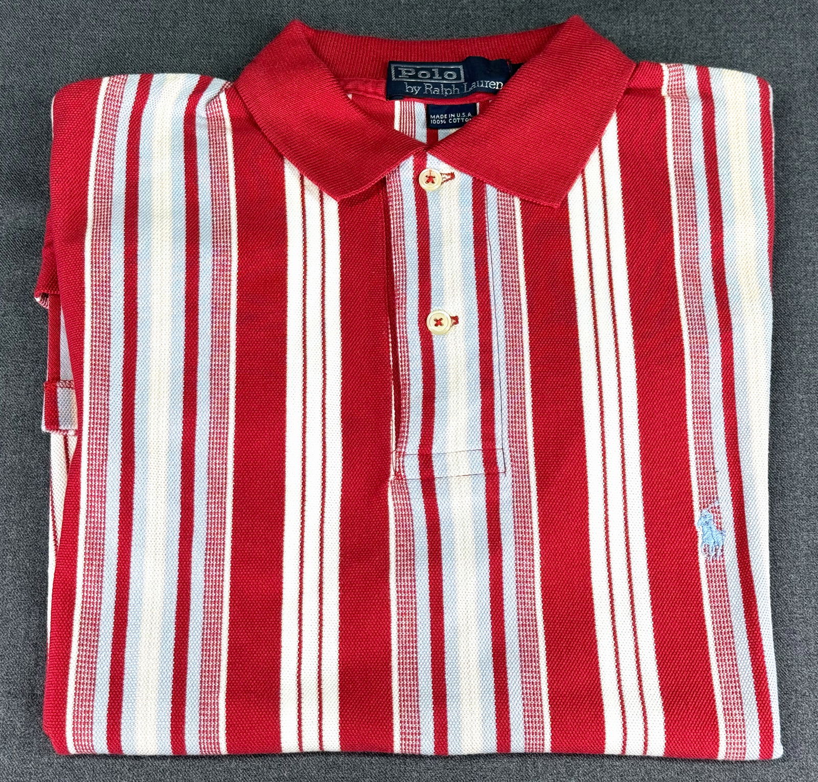 Vintage 90s Unworn Polo Ralph Lauren Men’s Shirt 100 % cotton. Size M . Made in USA: IN HOUSE FLAT SHIPPING & HANDLING COST WITHIN ALL THE U.S. : 9 To bypass LiveShipping, and use our In-House shipping service for 9 or shipping combined for multiple lots, please select “Arrange