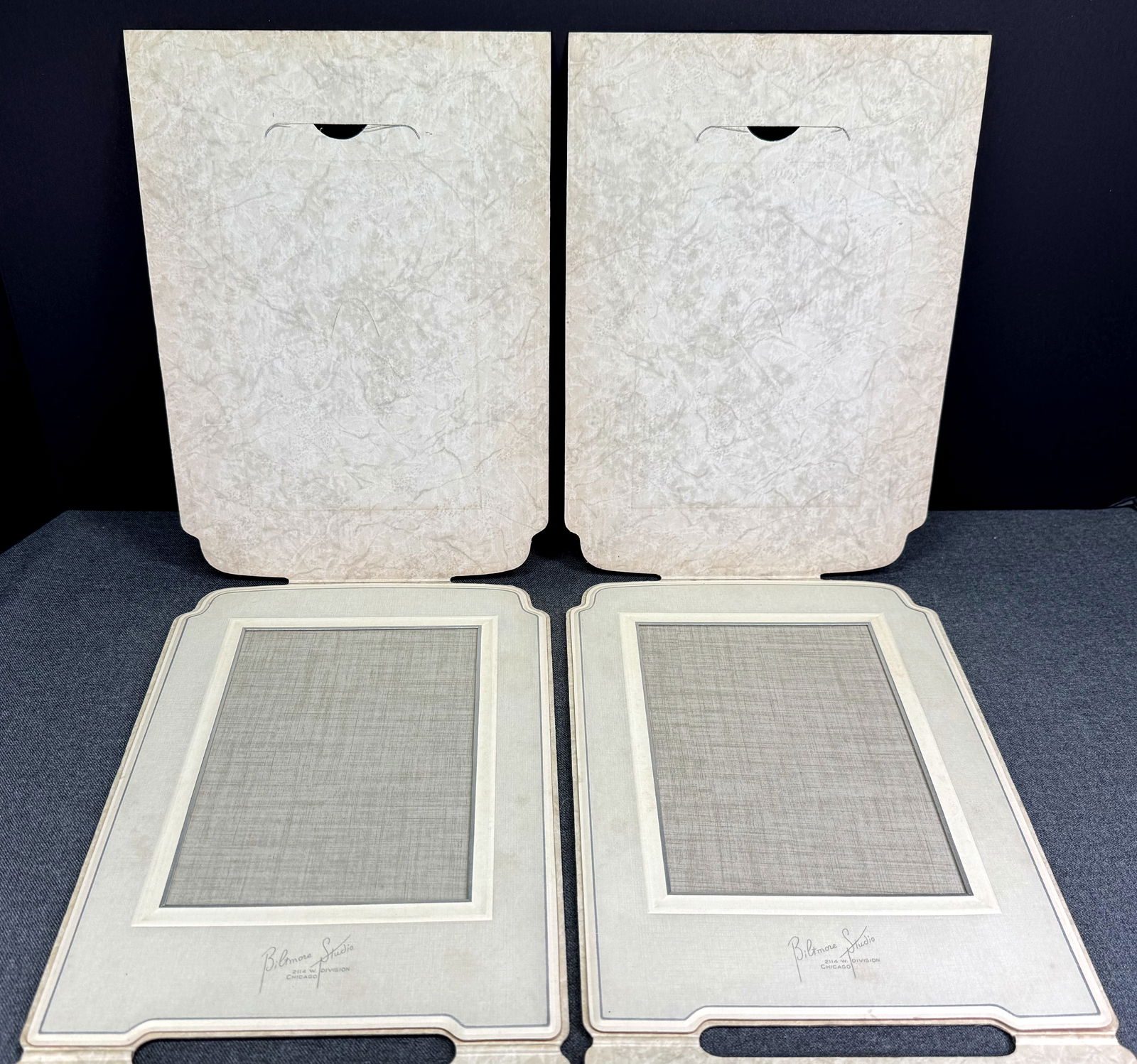 Art Deco Biltmore Studio Chicago Cabinet Cardboard Photo Frame with Easel. Lot of 2: IN HOUSE FLAT SHIPPING & HANDLING COST WITHIN ALL THE U.S. : 7 To bypass LiveShipping, and use our In-House shipping service for 7 or shipping combined for multiple lots, please select “Arrange