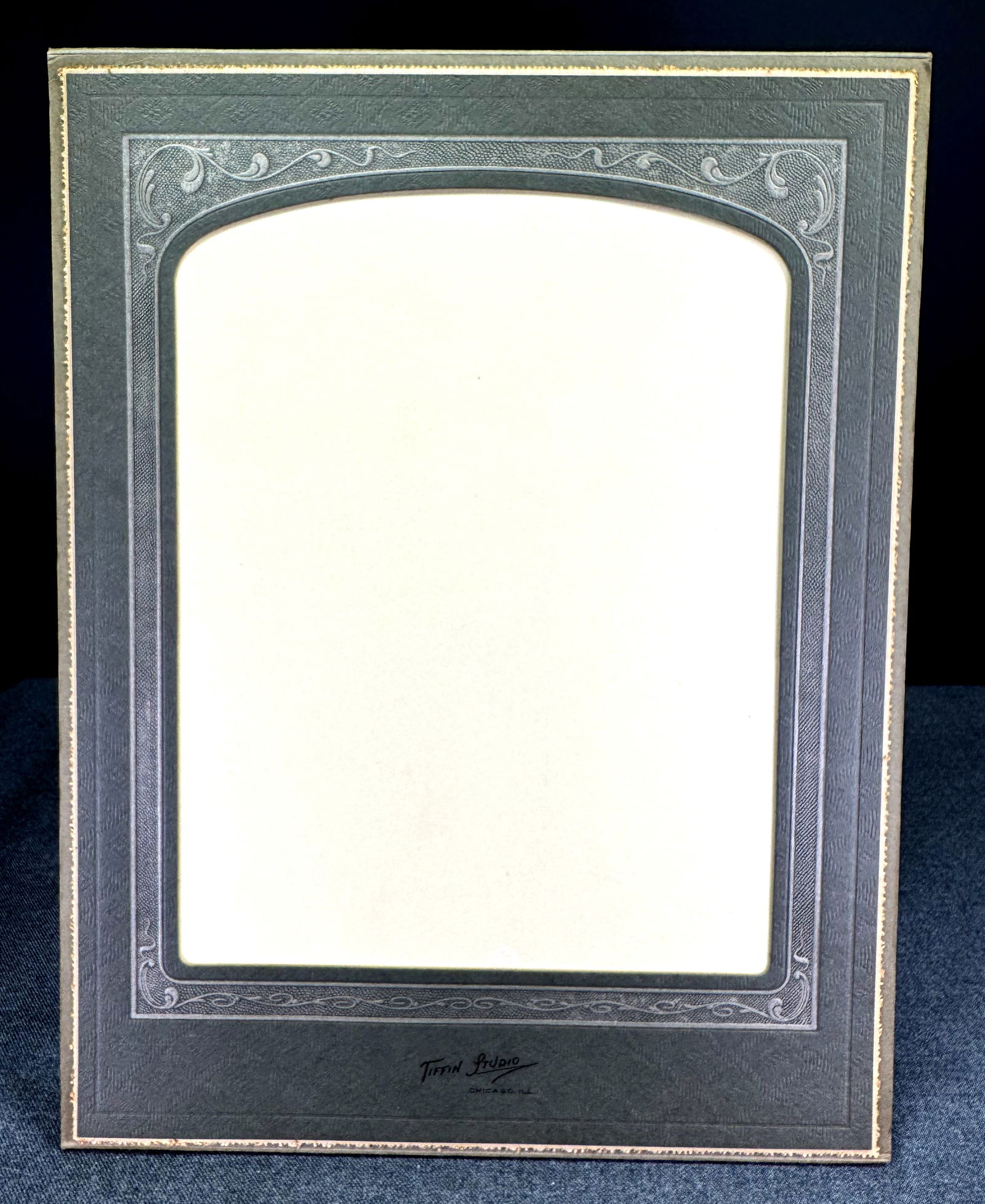 Art Deco Tiffin Studio Chicago Cabinet Cardboard Photo Frame with Easel: IN HOUSE FLAT SHIPPING & HANDLING COST WITHIN ALL THE U.S. : 7 To bypass LiveShipping, and use our In-House shipping service for 7 or shipping combined for multiple lots, please select “Arrange