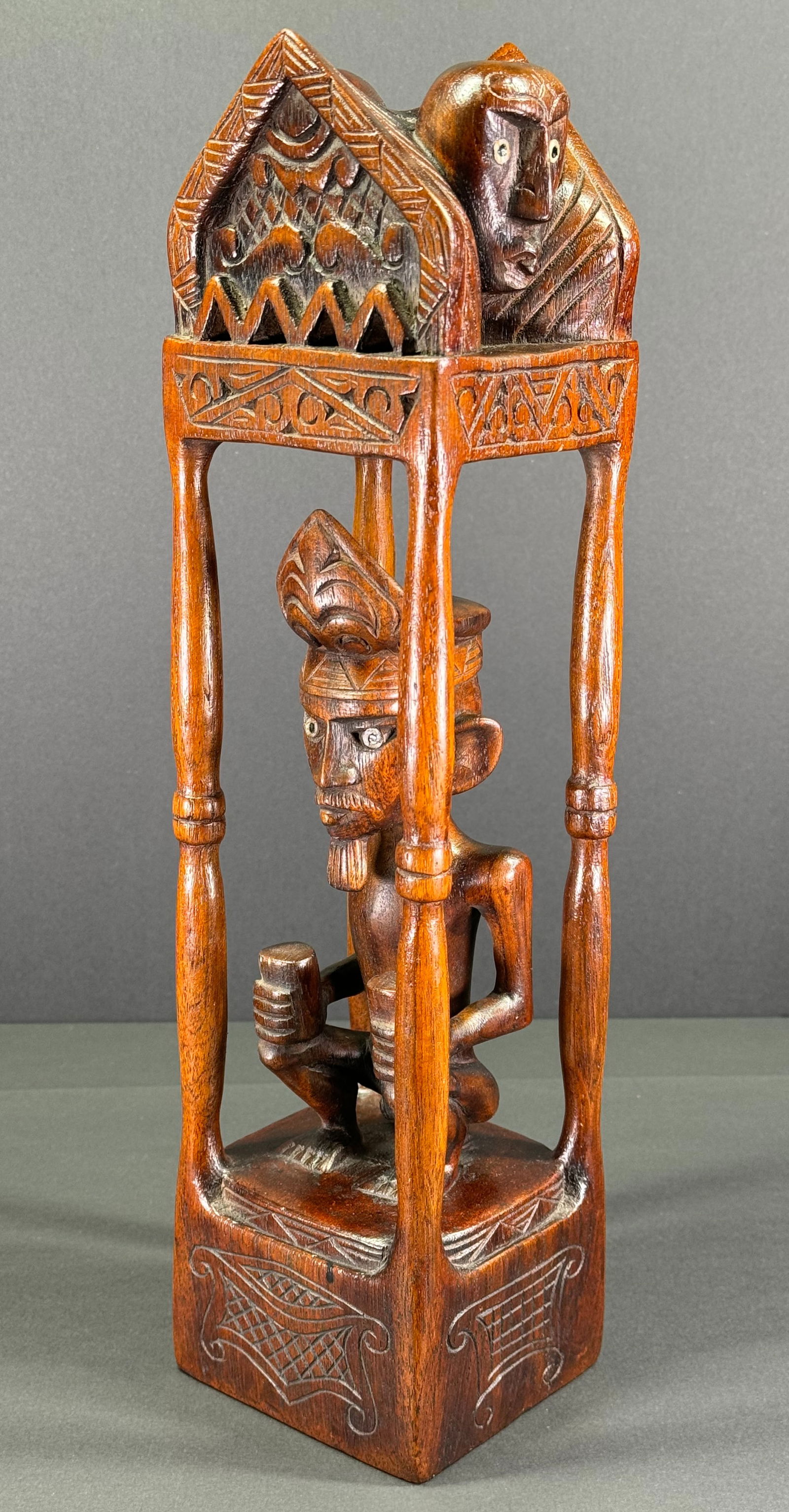 Nias Island Fertility Altar Figure “ Patung Panglima . Carved wood.: IN HOUSE FLAT SHIPPING & HANDLING COST WITHIN ALL THE U.S. : 17 To bypass LiveShipping, and use our In-House shipping service for 17 or shipping combined for multiple lots, please select “Arrang