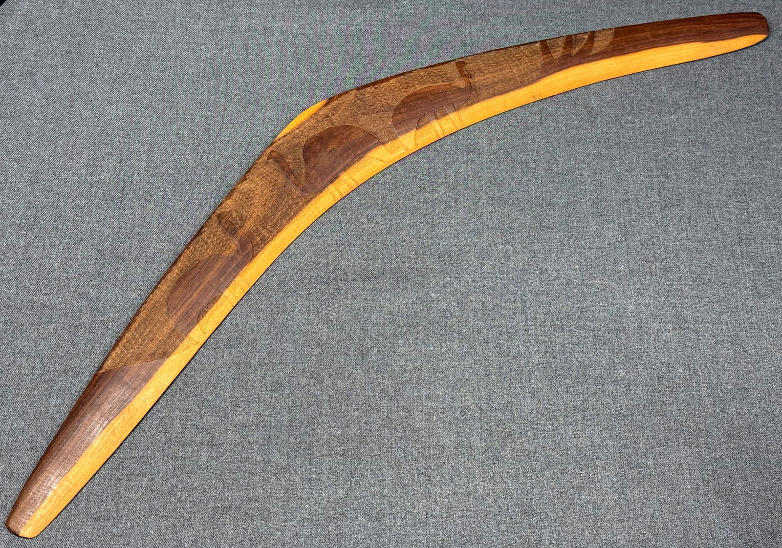 Aboriginal Australia Yalata Mission Decorated Boomerang. Carved and decorated Mulga wood.: IN HOUSE FLAT SHIPPING & HANDLING COST WITHIN ALL THE U.S. : 19 To bypass LiveShipping, and use our In-House shipping service for 19 or shipping combined for multiple lots, please select “Arrang