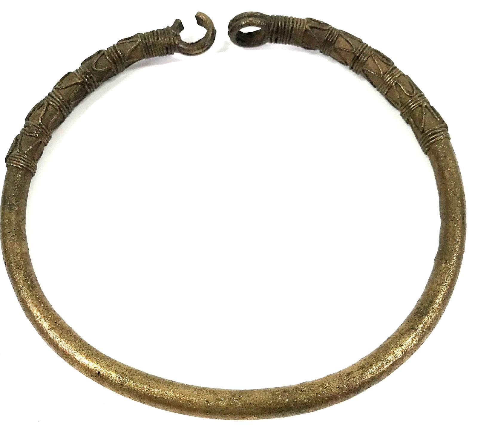 African Guere, Ivory Coast, Torque. Copper Alloy.: IN HOUSE FLAT SHIPPING & HANDLING COST WITHIN ALL THE U.S. : 12 To bypass LiveShipping, and use our In-House shipping service for 12 or shipping combined for multiple lots, please select “Arrang