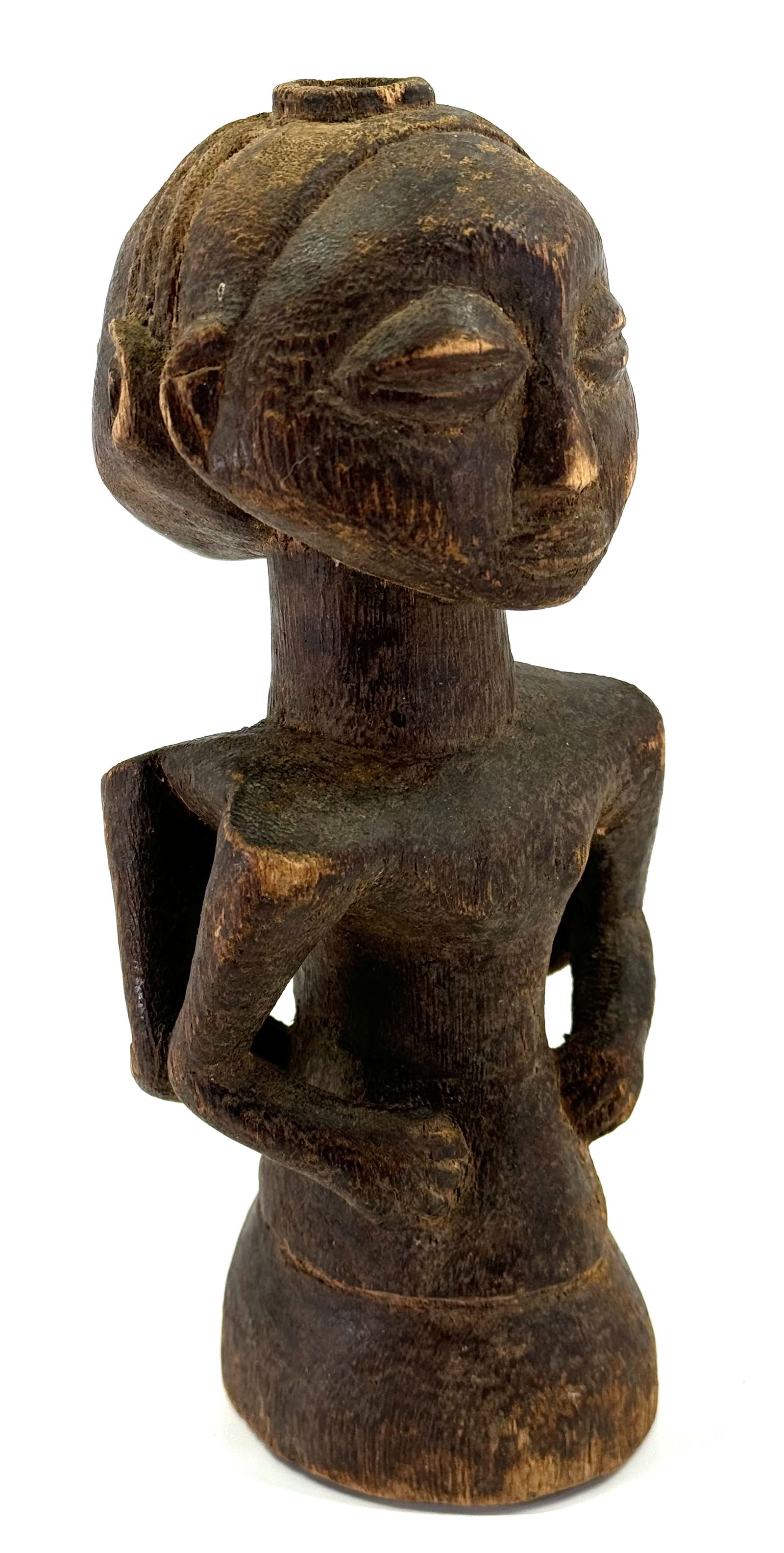 African Luba/Hemba Kabeja Janiform Figure. Carved wood,: IN HOUSE FLAT SHIPPING & HANDLING COST WITHIN ALL THE U.S. : 12 To bypass LiveShipping, and use our In-House shipping service for 12 or shipping combined for multiple lots, please select “Arrang
