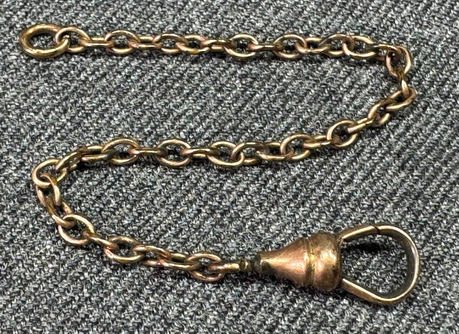 Antique Finberg MFG Co gold-filled pocket watch dog clip clasp with chain. u (1 of 4)