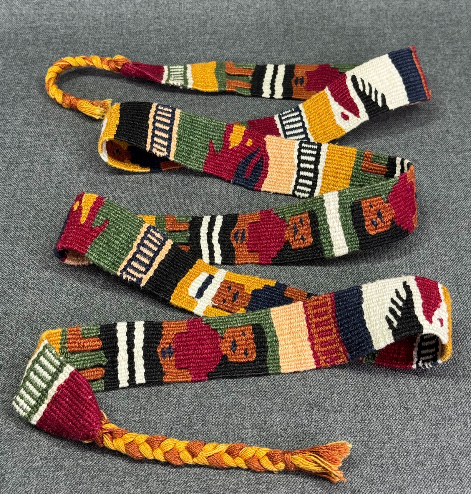 Vintage Guatemalan Folk Art Hand Woven Cotton Sash Belt (1 of 5)