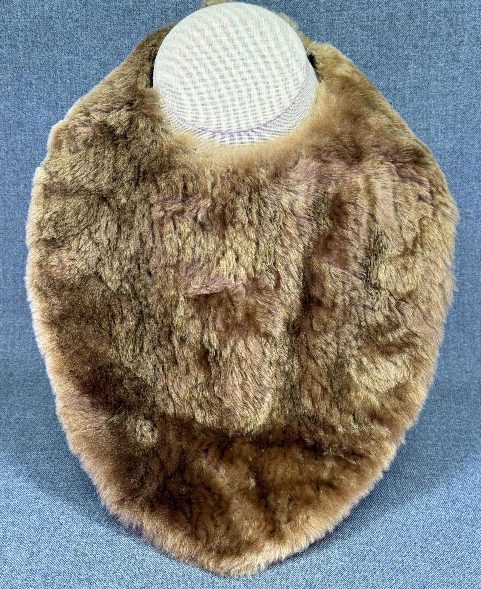 Vintage Brown Sheared Beaver Fur Bib Collar (1 of 6)