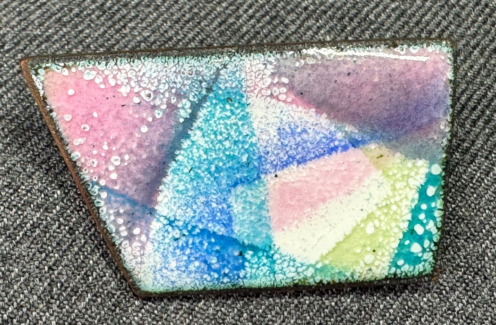 Vintage MCM L. Tarachas enamel on copper life in pastels I brooch pin: IN HOUSE FLAT SHIPPING & HANDLING COST WITHIN ALL THE U.S. : $7 To bypass LiveShipping, and use our In-House shipping service for $7 or shipping combined for multiple lots, please select “Arrange Yo