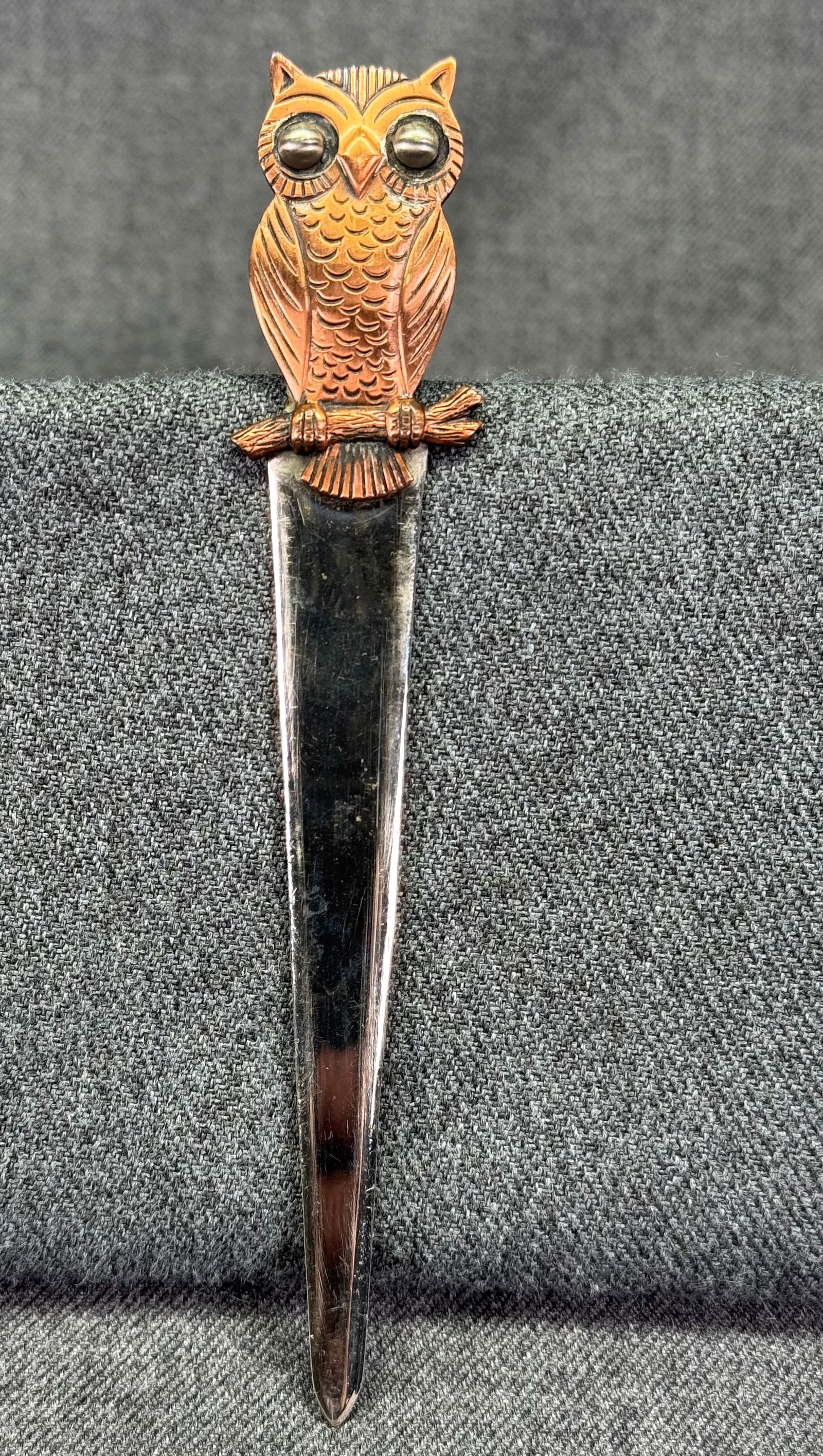 Vintage Bell Trading Co style copper silver-toned metal letter opener. (1 of 4)