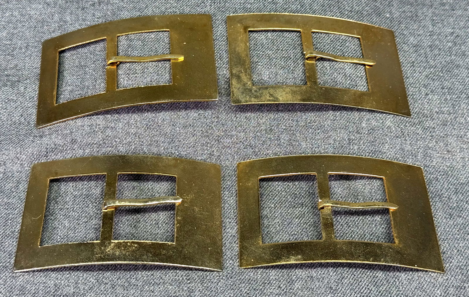Vintage gold-toned metal belt buckles to cover, paint, repurpose. Lot of 4 (1 of 5)