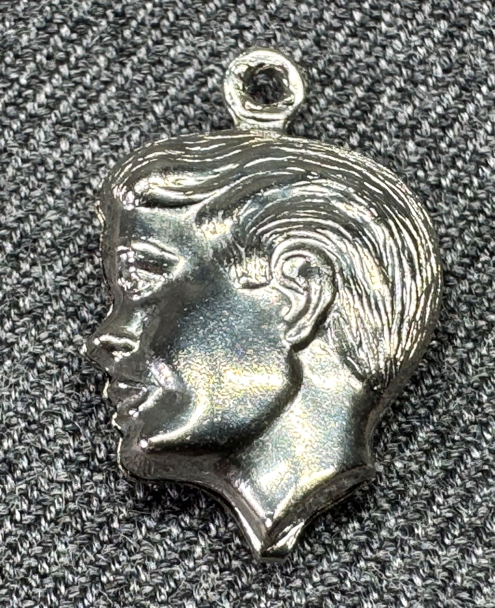 Vintage P&B sterling silver double sided head bracelet charm pendant (1 of 5)