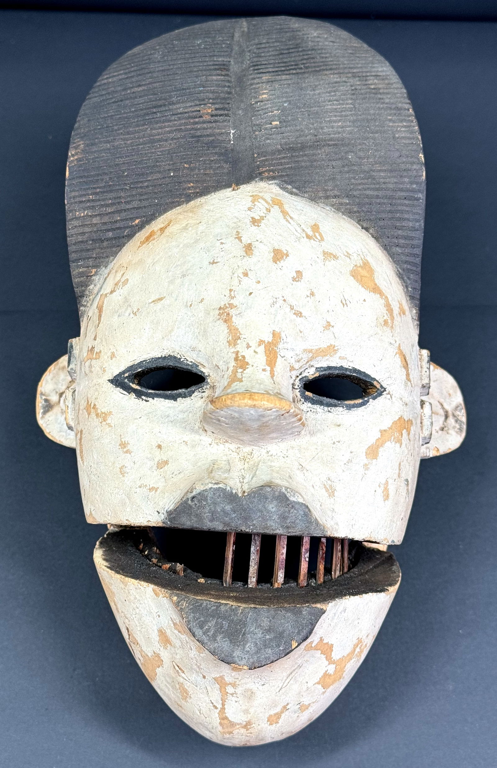 African Ogoni Nigeria Elu Articulated Jaw Mask.: IN HOUSE FLAT SHIPPING & HANDLING COST WITHIN ALL THE U.S. : $19 To bypass LiveShipping, and use our In-House shipping service for $19 or shipping combined for multiple lots, please select “Arrange
