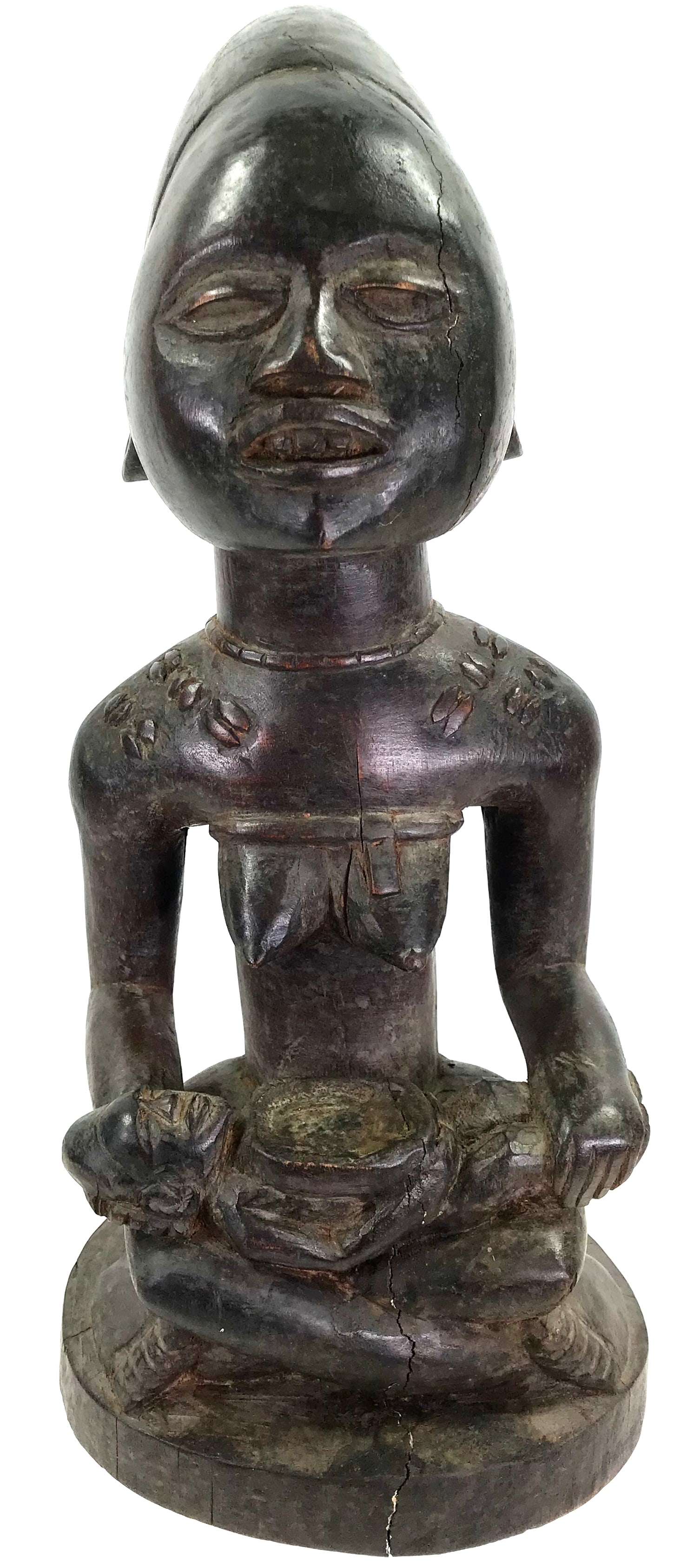 African Kongo Yombe Maternity Figure: IN HOUSE FLAT SHIPPING & HANDLING COST WITHIN ALL THE U.S. : $29 To bypass LiveShipping, and use our In-House shipping service for $29 or shipping combined for multiple lots, please select