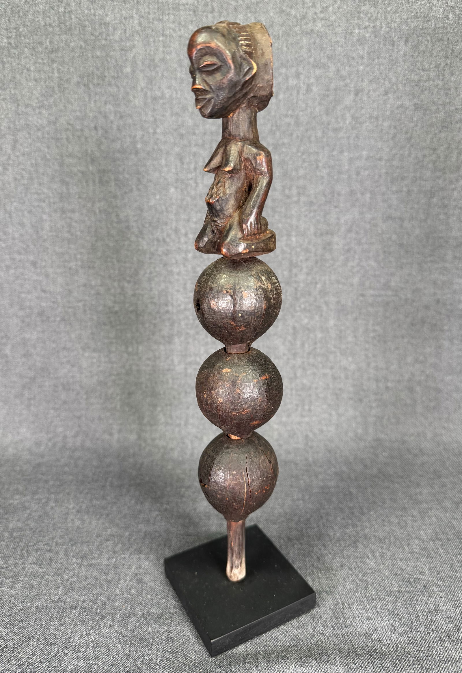 African Hemba or Luba DRC Divination Rattle.: IN HOUSE FLAT SHIPPING & HANDLING COST WITHIN ALL THE U.S. : $18 To bypass LiveShipping, and use our In-House shipping service for $18 or shipping combined for multiple lots, please select