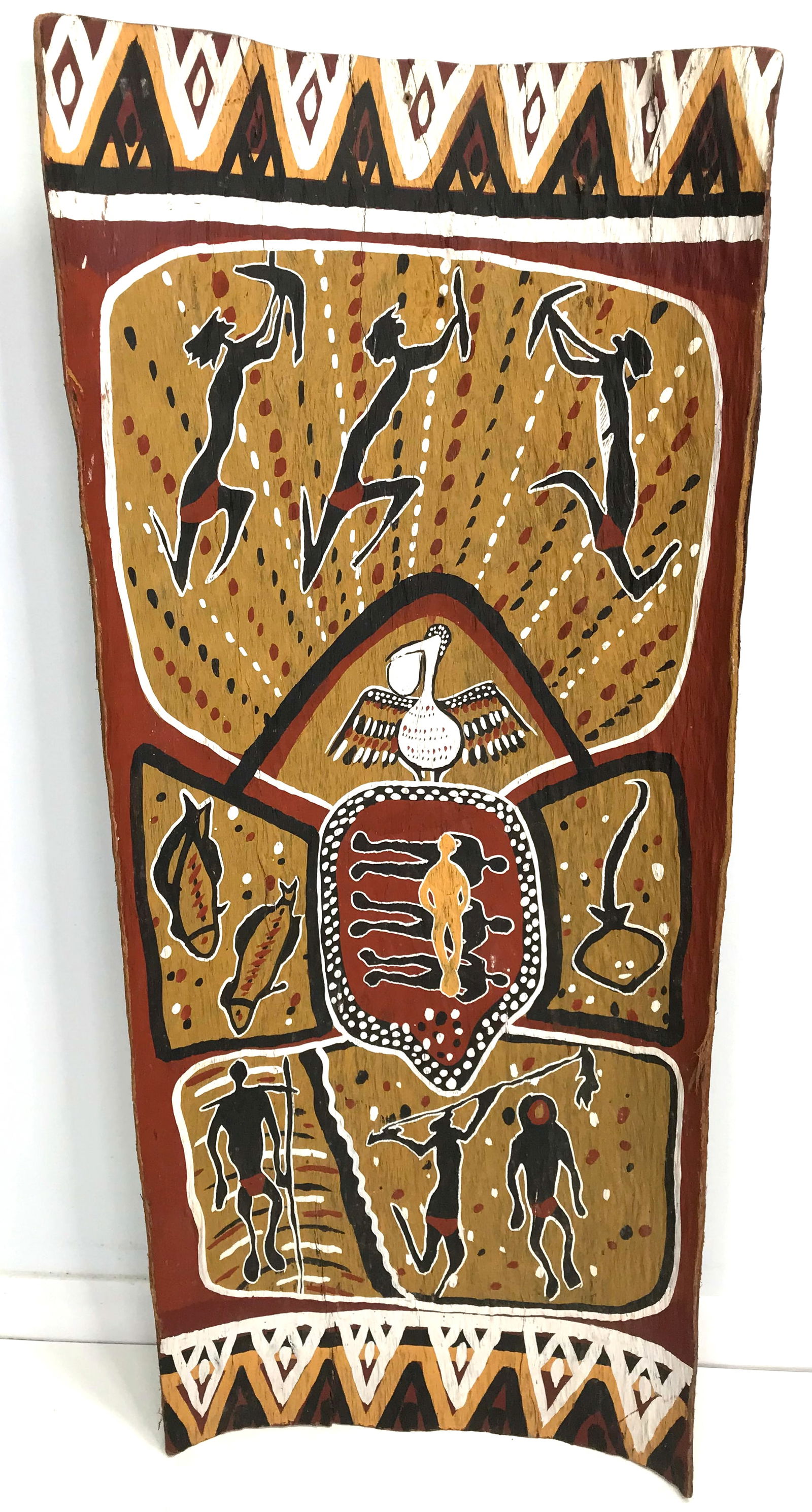 Aboriginal Australia Bark Painting.: IN HOUSE FLAT SHIPPING & HANDLING COST WITHIN ALL THE U.S. : $29 To bypass LiveShipping, and use our In-House shipping service for $29 or shipping combined for multiple lots, please select